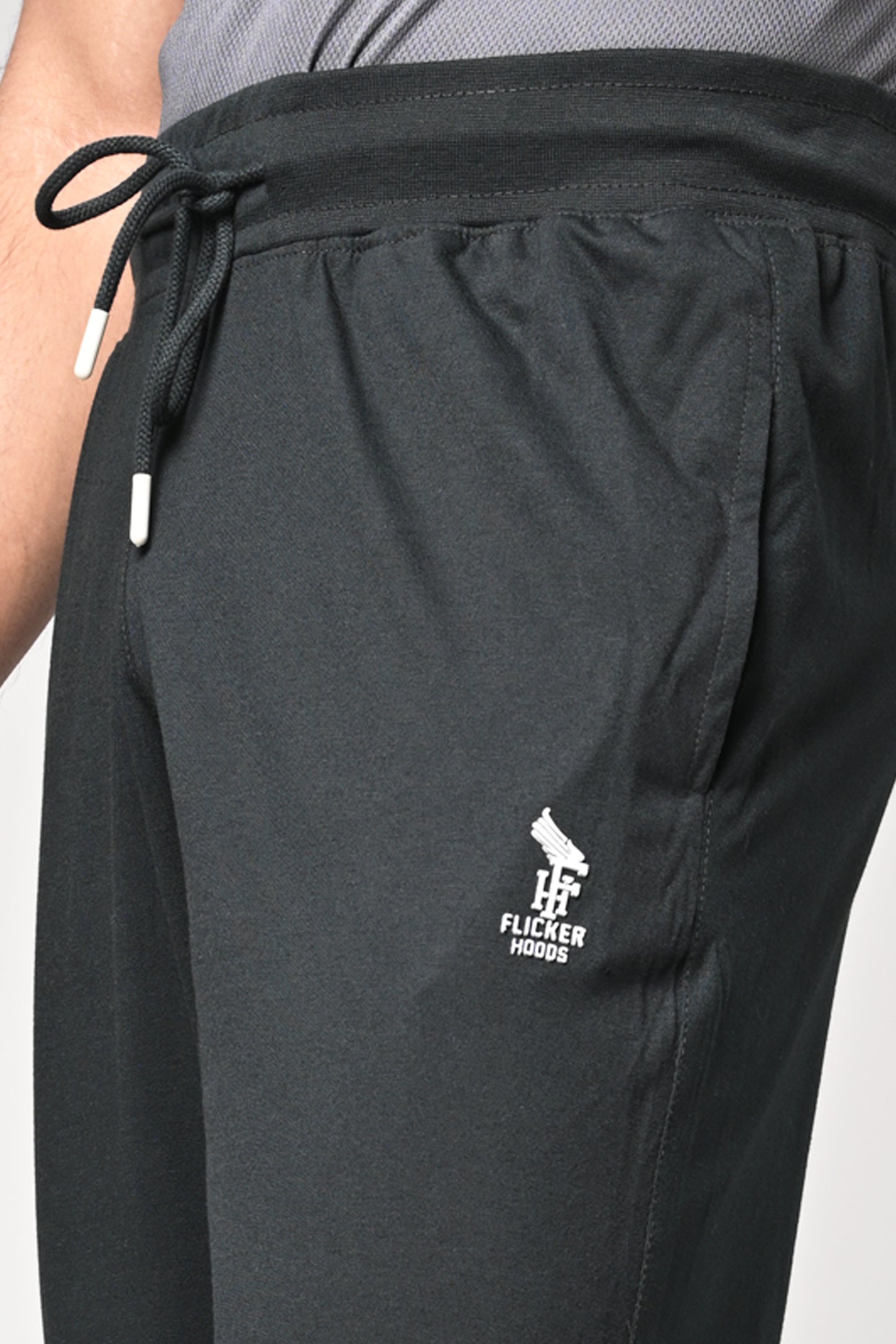 Men’s Charcoal grey hosiery fabric track pants with pockets