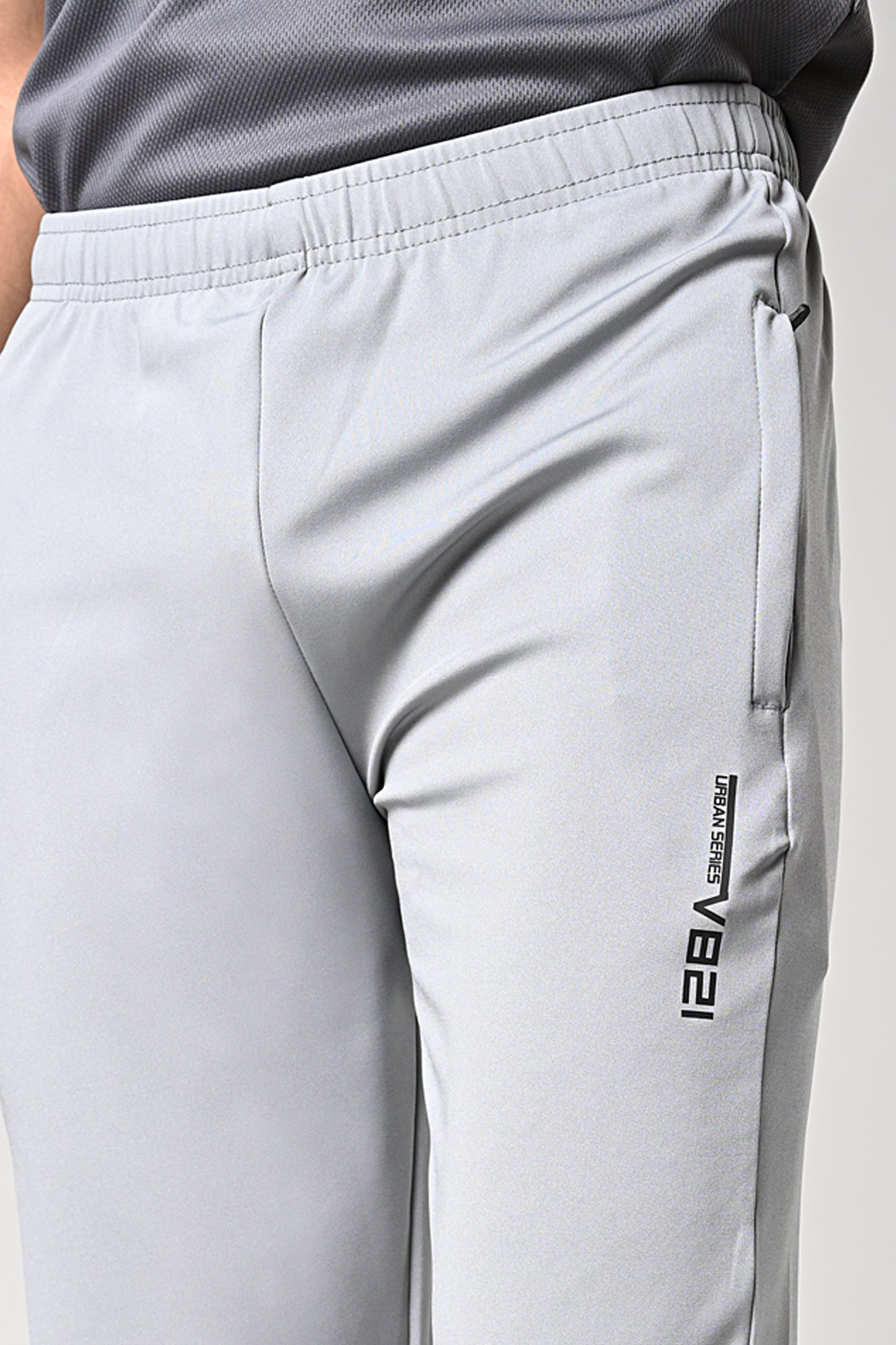 Men’s Light grey jersey fabric jogger pants with pockets