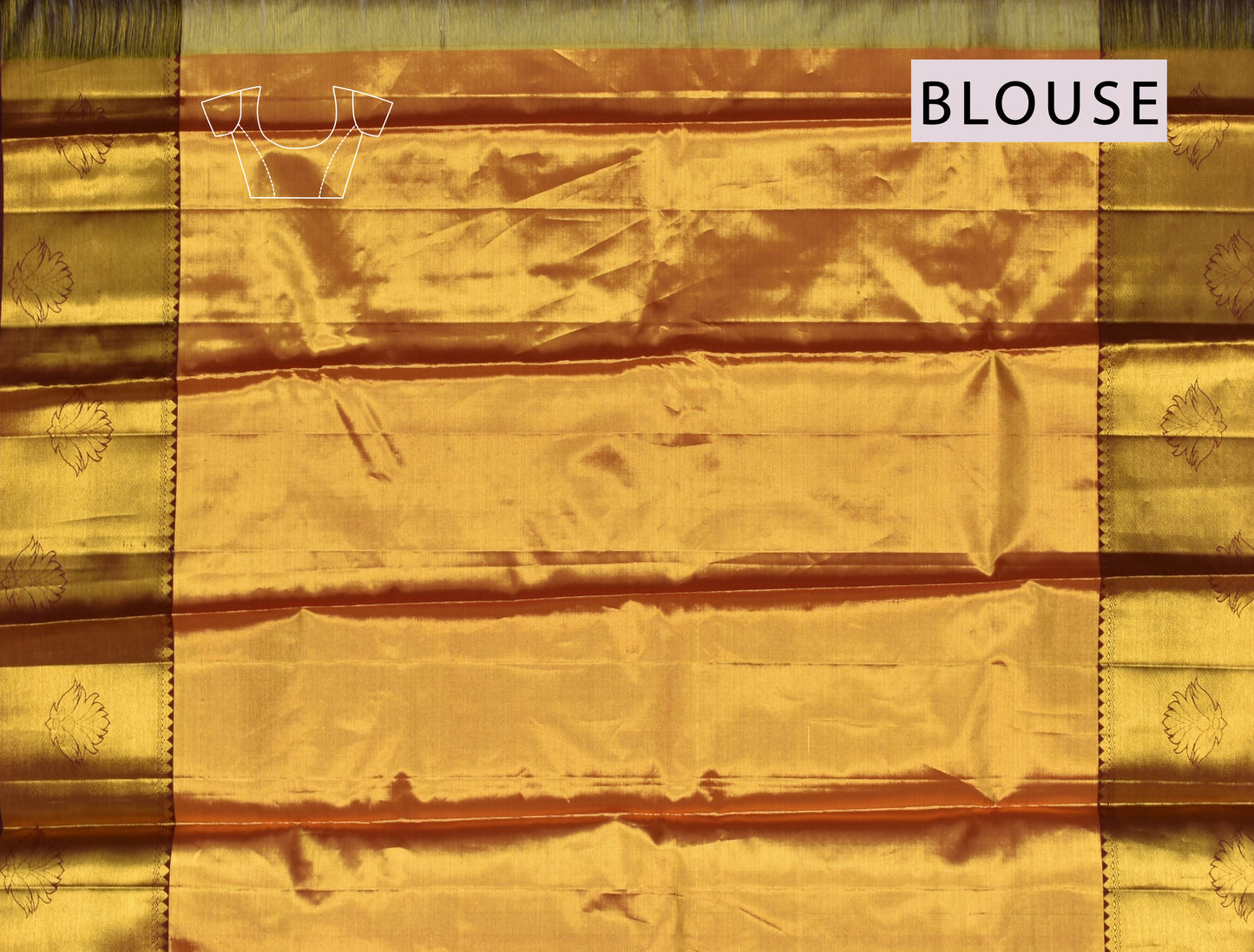 Tissue Blue Kanchipuram Bridal Pure Silk Zig Zag Coin Butta Body Golden Pallu Saree