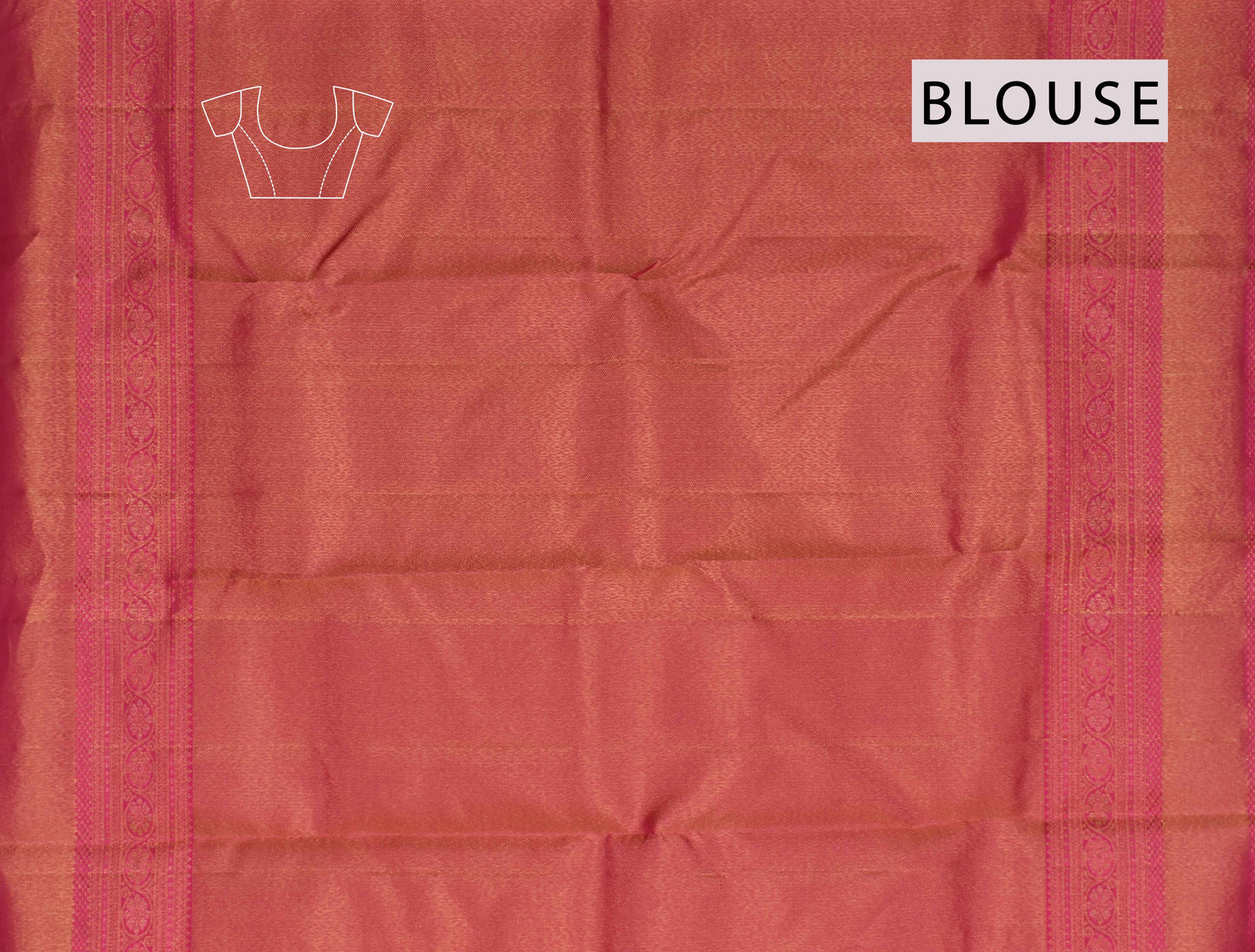 Gold Tissue Kanchipuram Bridal Pure Silk All Over Leaf Butta Body Pink Contrast Pallu Saree