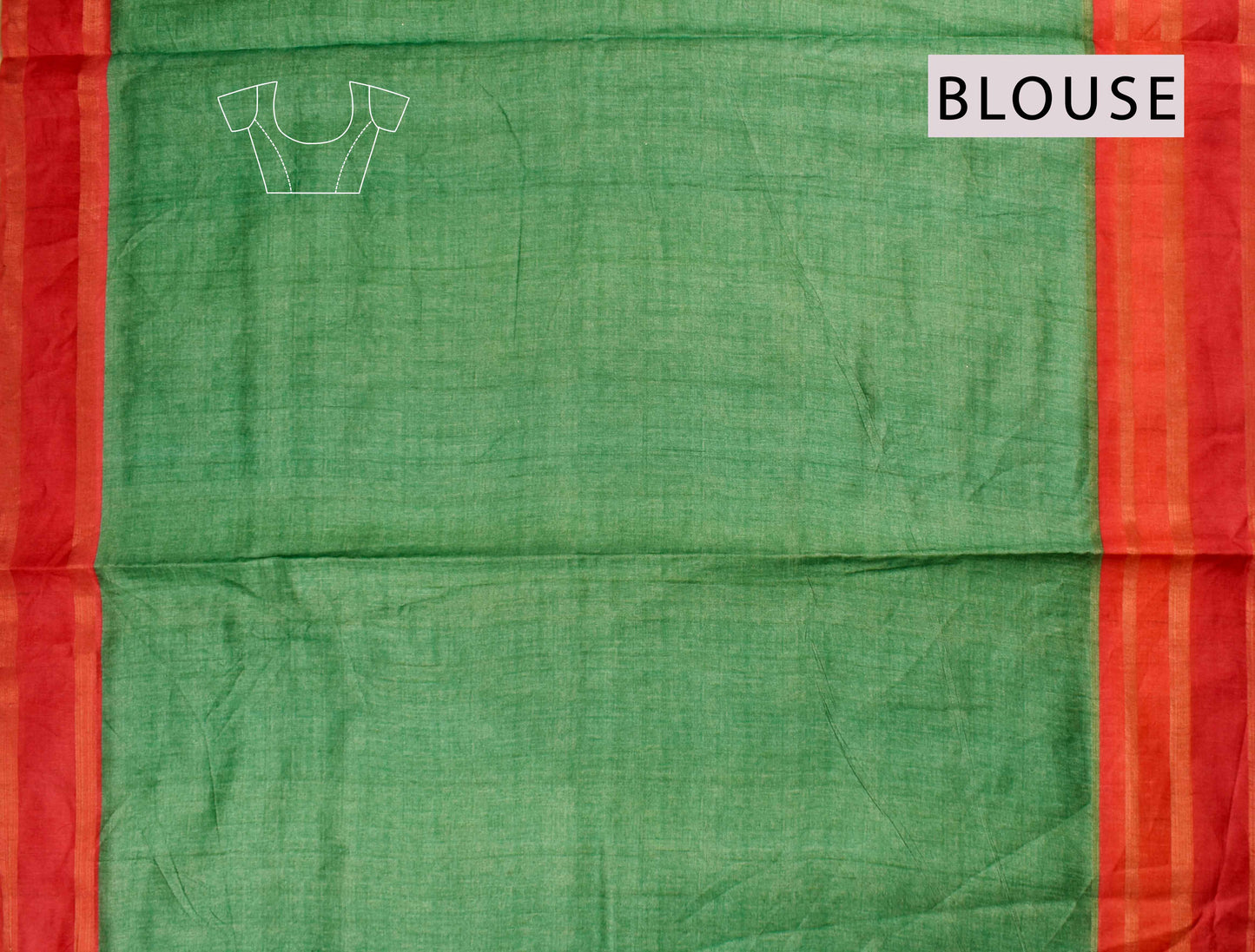 Green Art Chappa Fish Print Saree