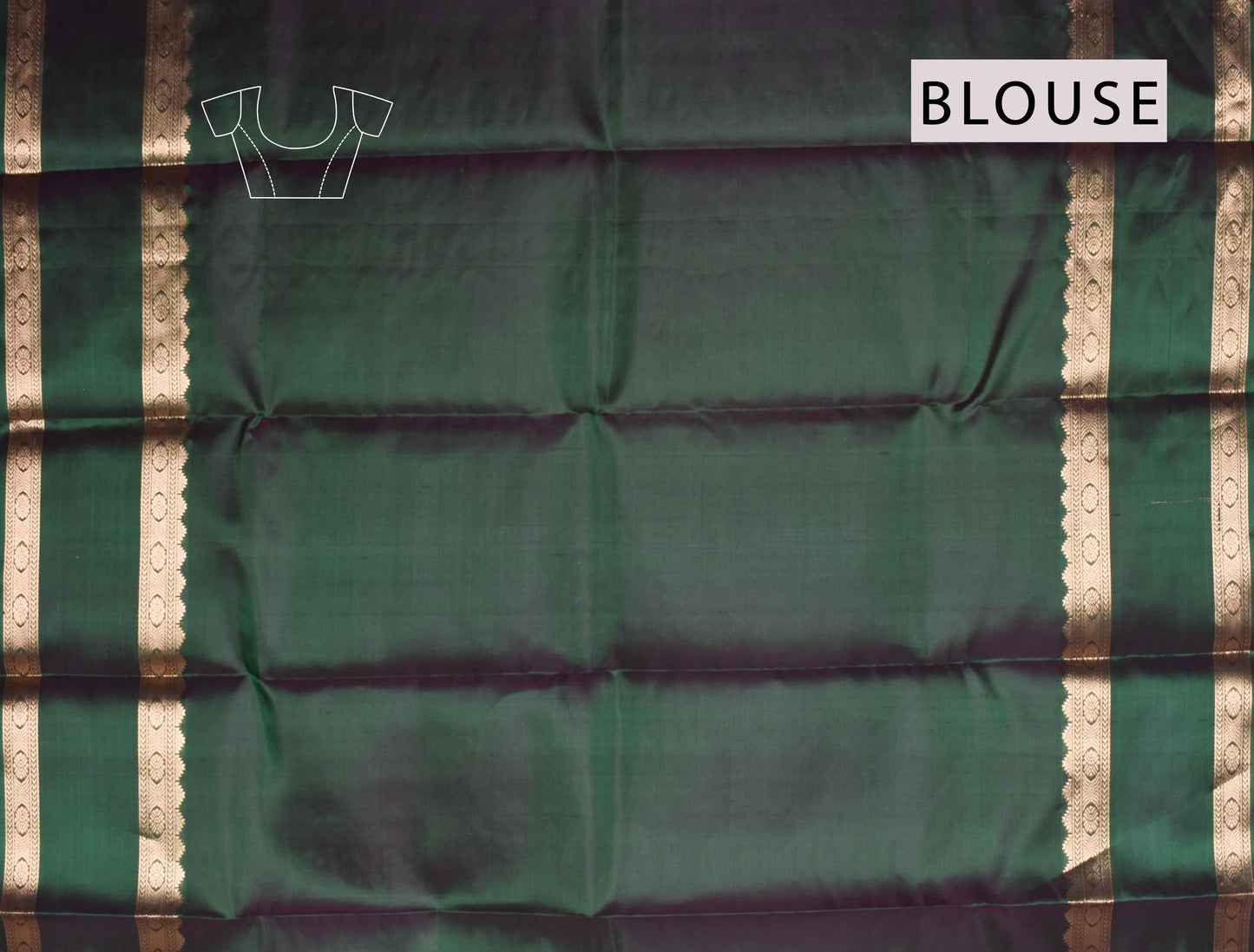 Dark Violet Pure Silk Light Weight Contrast Green Double Border Elephant Pallu Saree