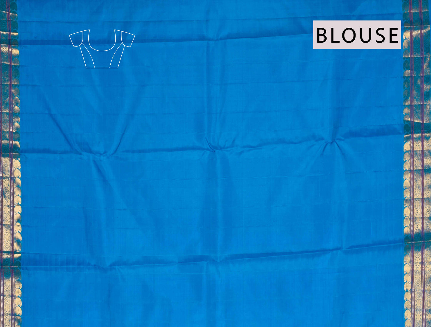Green Light Weight Pure Silk Plain Contrast Blue Pallu Traditional Border Saree