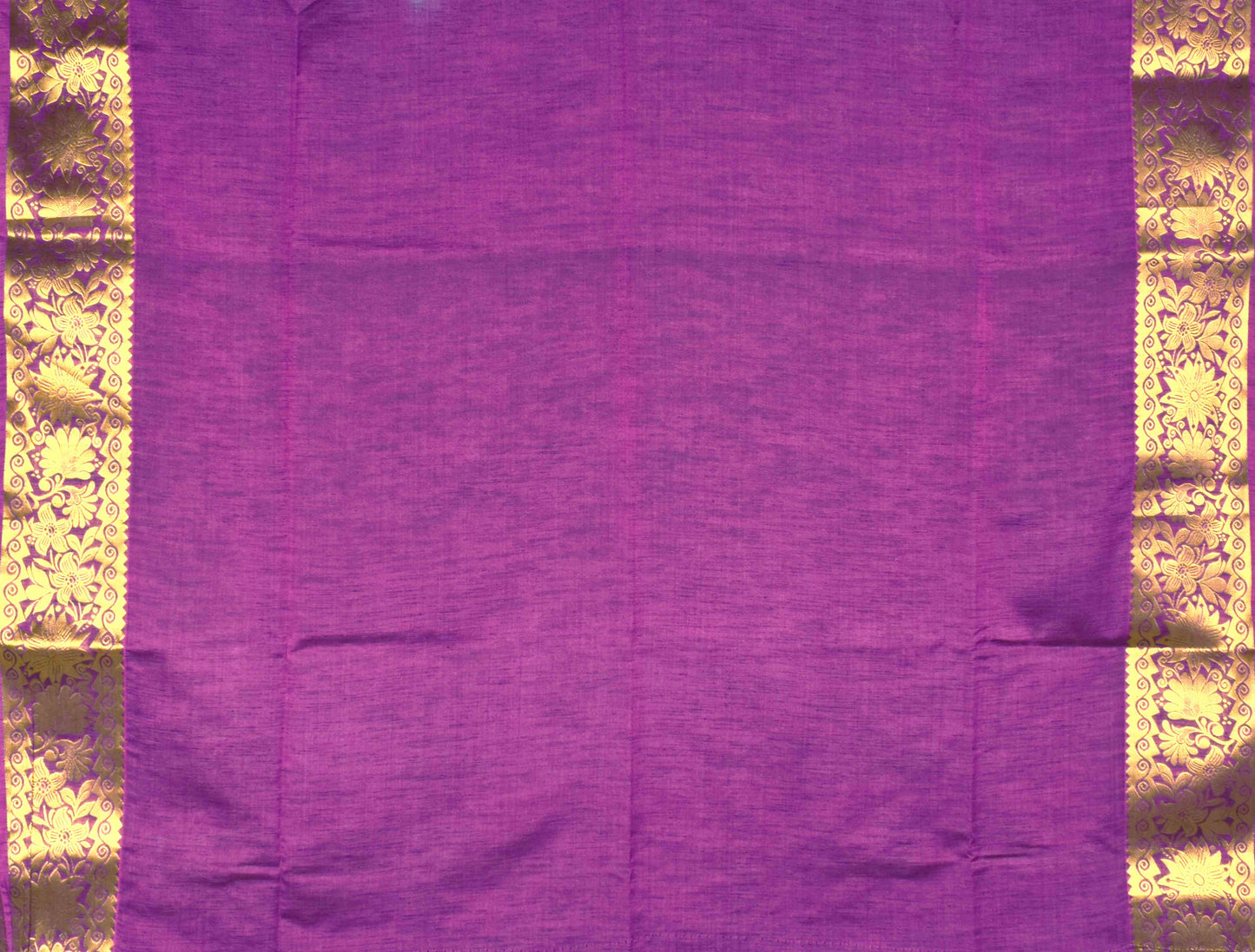 Violet Double Jari Butta Fancy Border Semi Soft Silk Saree