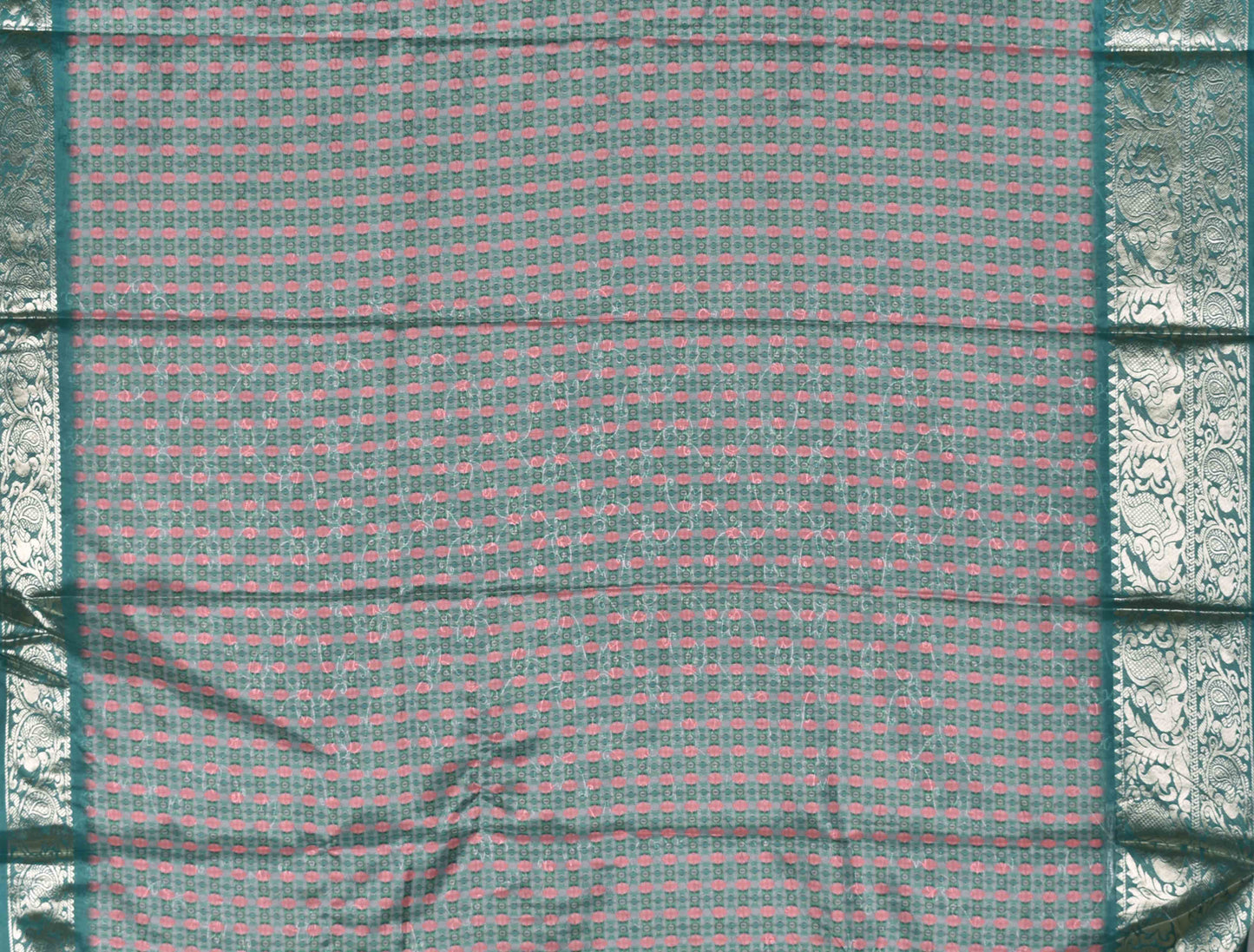 Grey Flower Dola Self Jacquard Saree