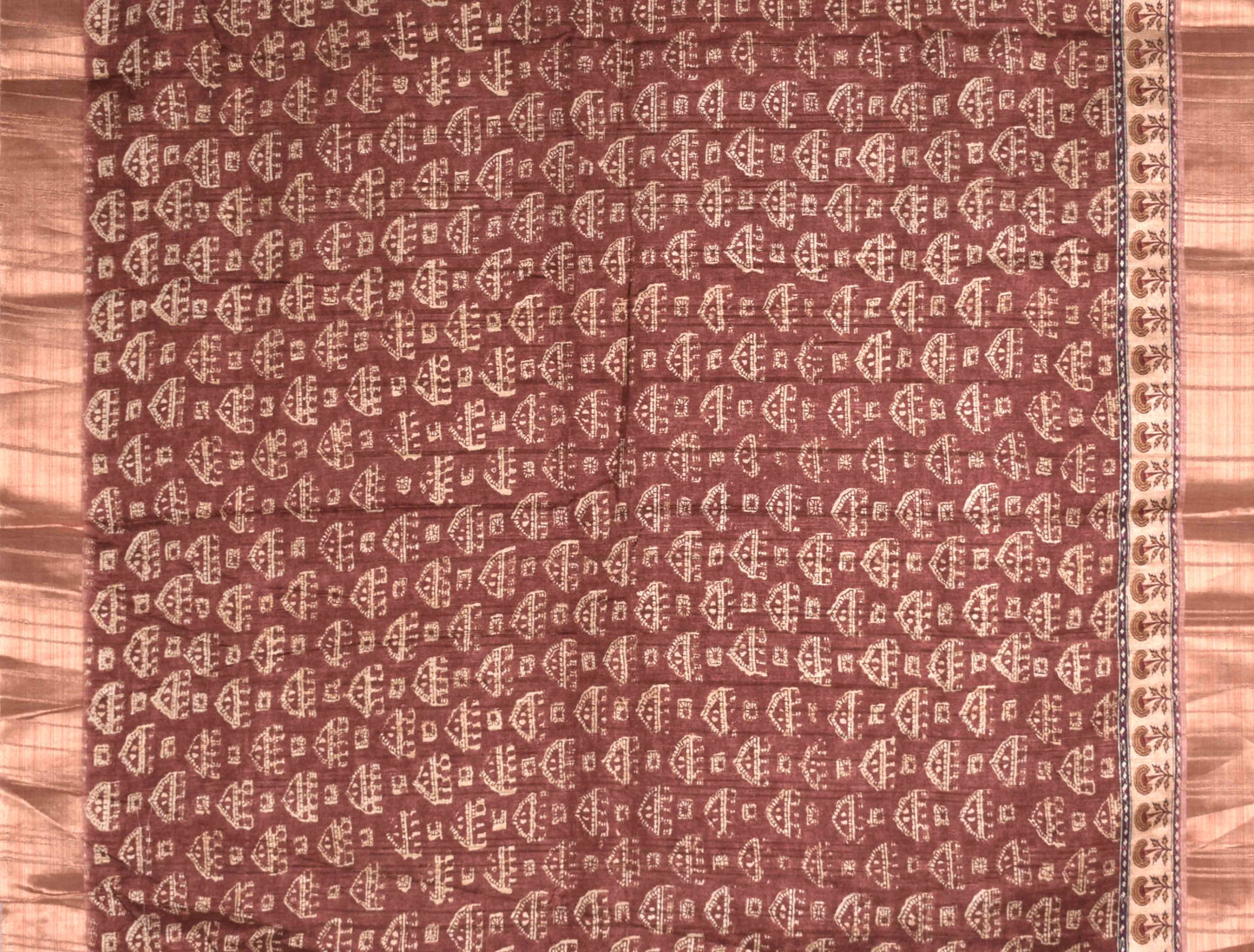 Dark Grey Handloom Inspired Jhumka Design Kotha Saree