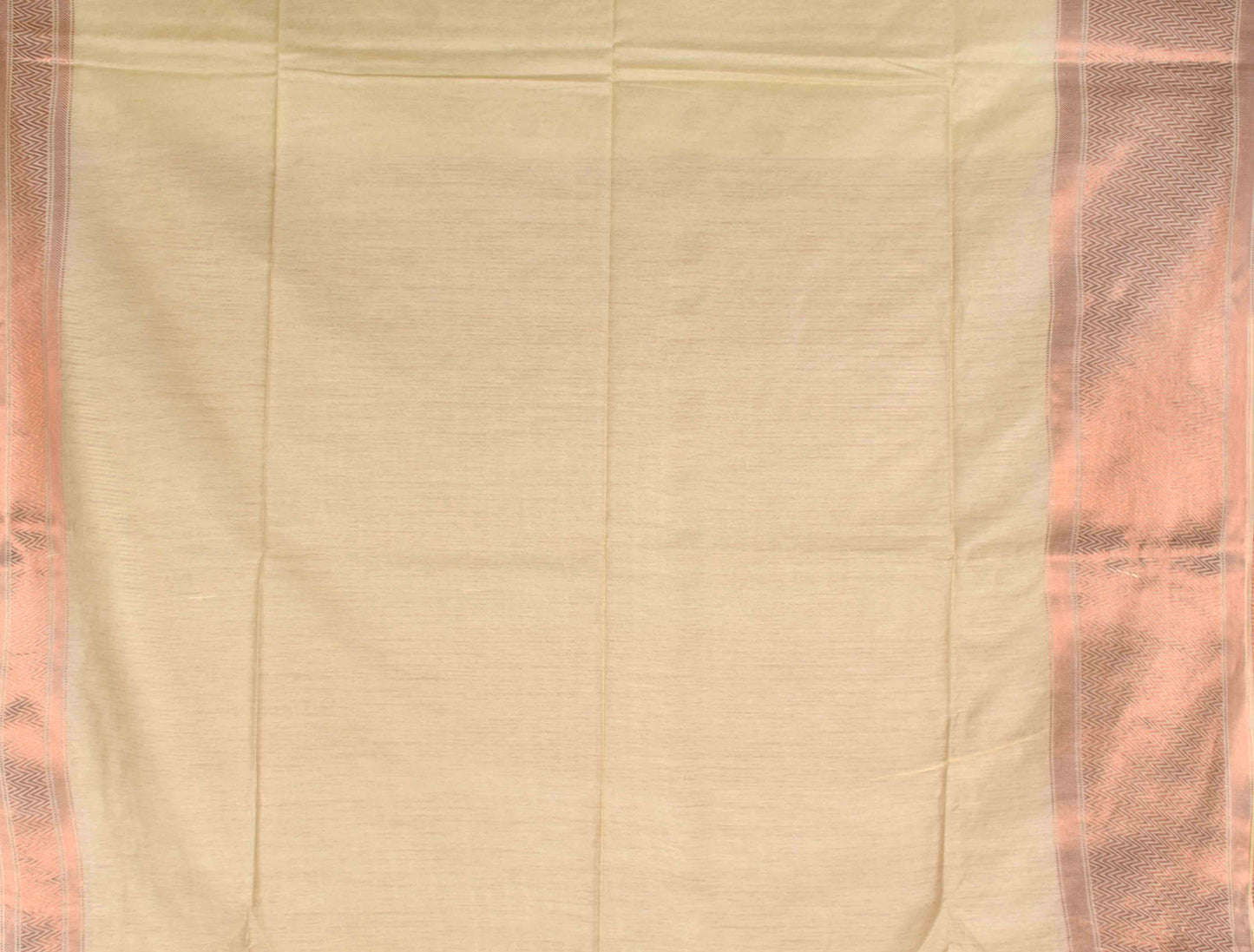 Off White Cotton Silk Plain Saree