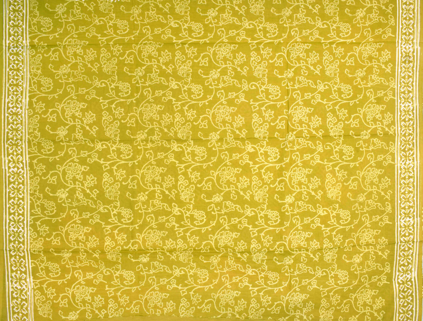 Green Jaipur Cotton Print Saree