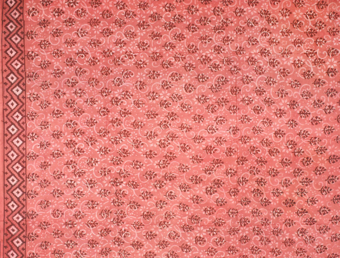 Light Pink Jaipur Cotton Ajrakh Print Saree