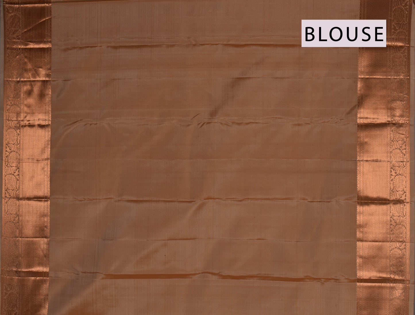 Sandal Light Weight Pure Silk All Over Butta Copper Zari Silk Saree