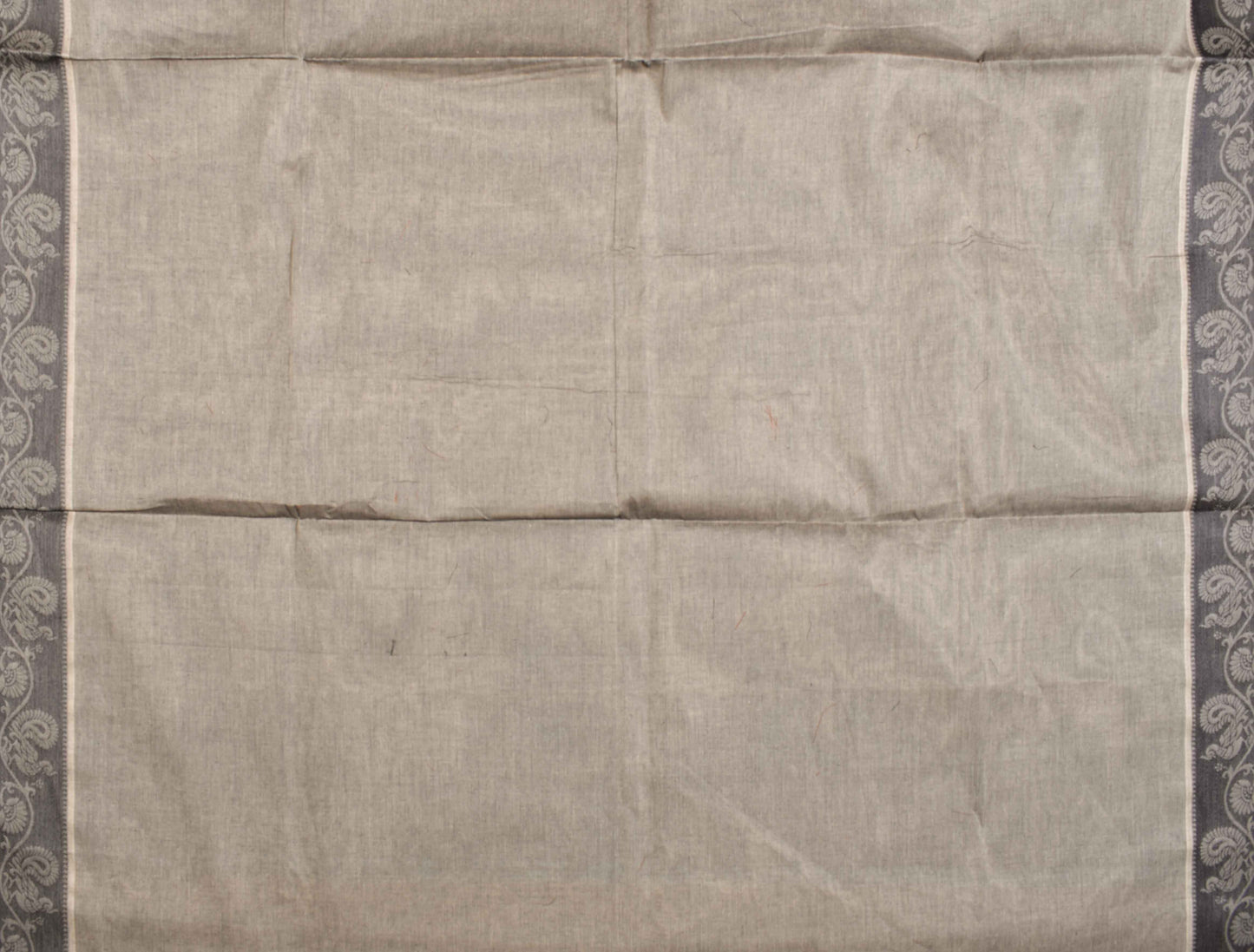 Grey Pure South Cotton Peacock Rich Pallu Saree