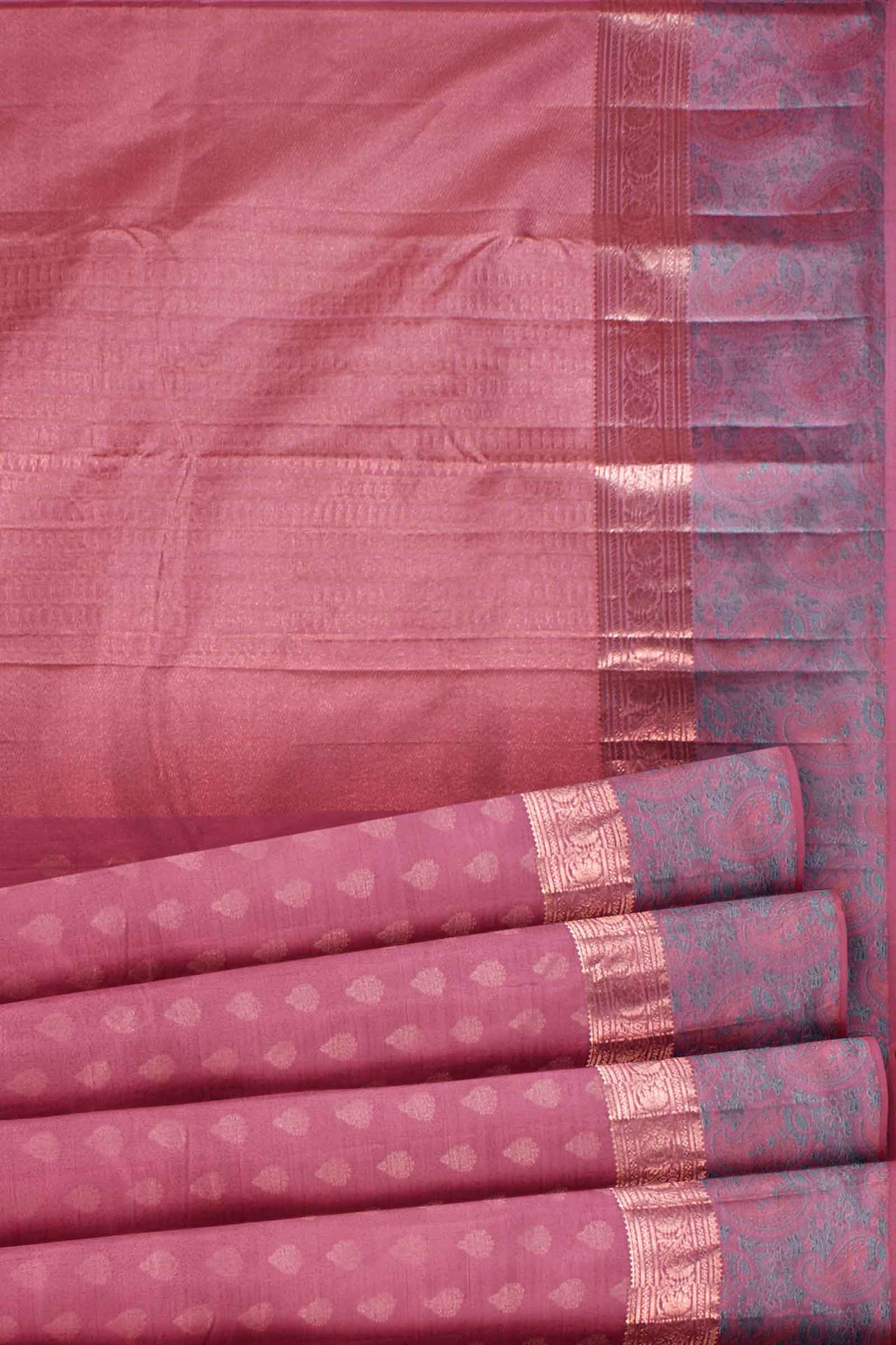 Pink Light Weight Pure Silk Fancy Border Saree
