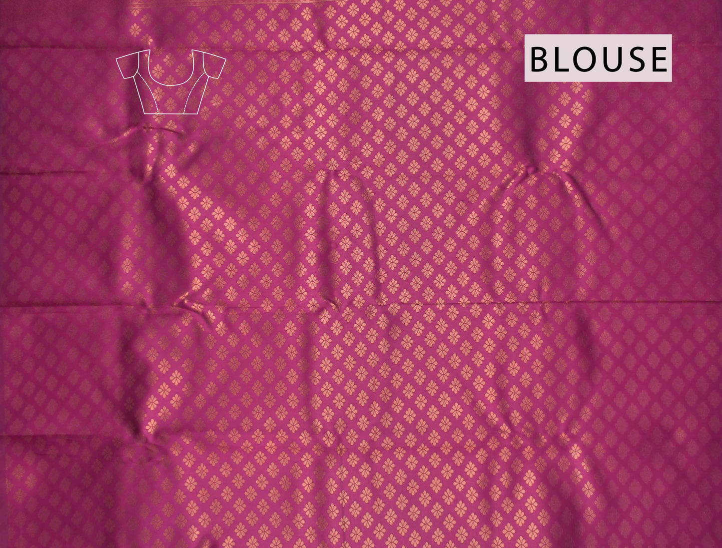 Dark Pink Semi Silk Maroon Leaves Saree