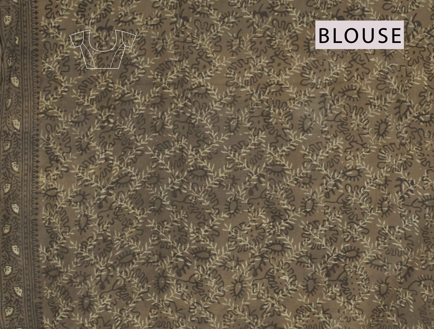 Green and Yellow Pure Soft Cotton Vanaspati Handblock Print Saree