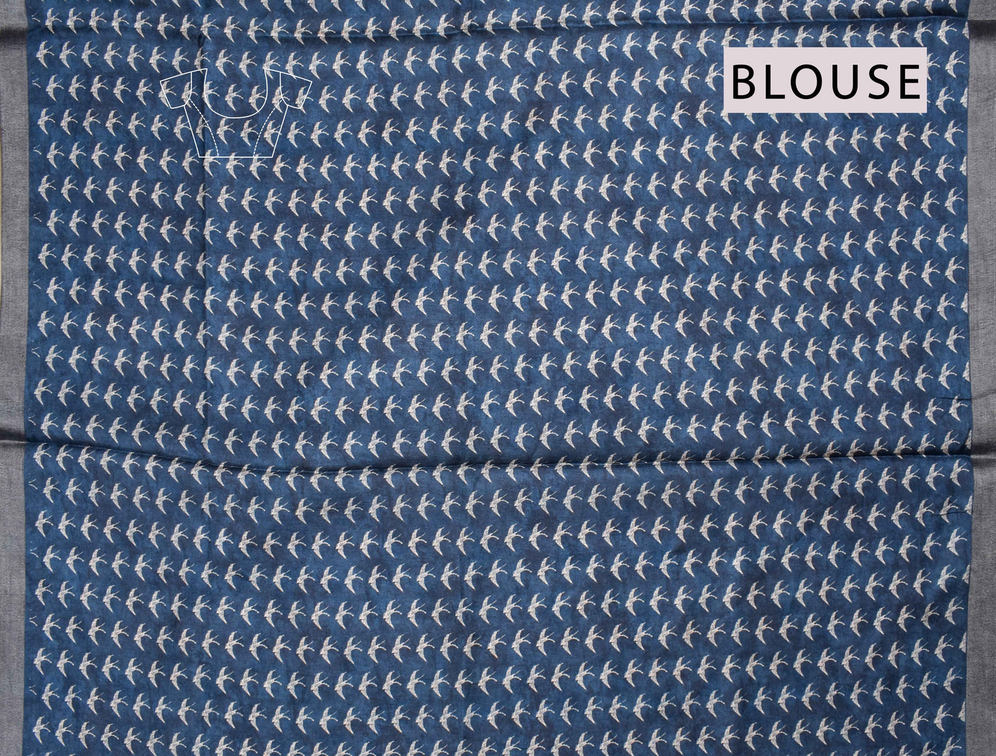 Off white Semi Tussar Birds in Sky Printed Saree