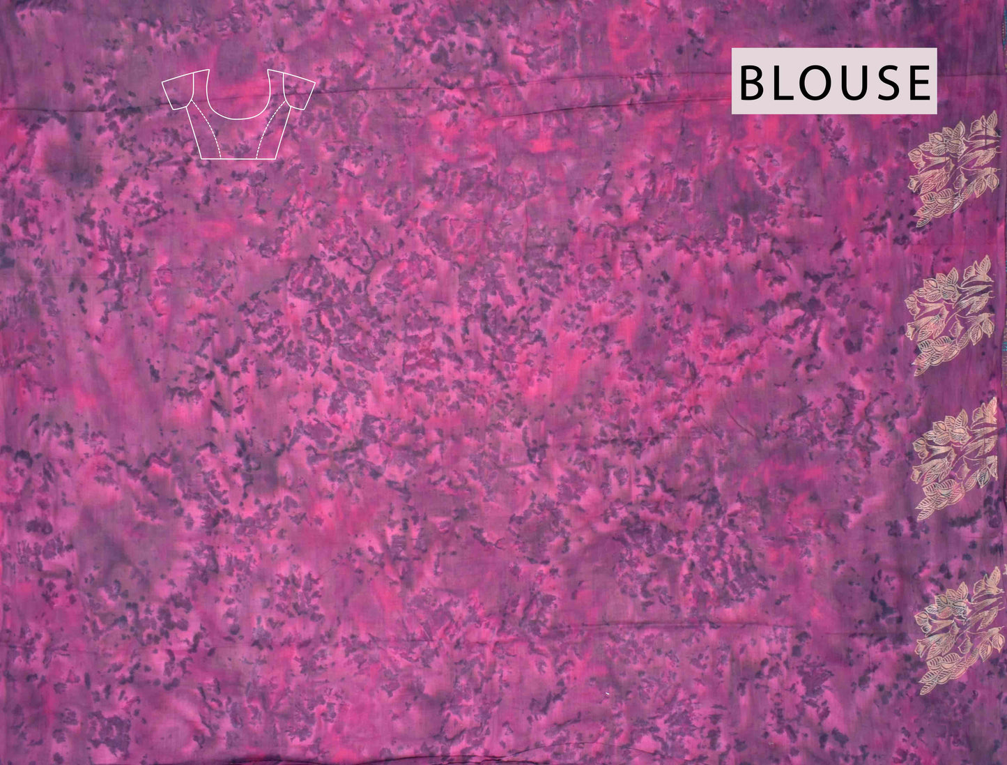 Hot Pink Pure Cotton Floral Print Sungudi Saree