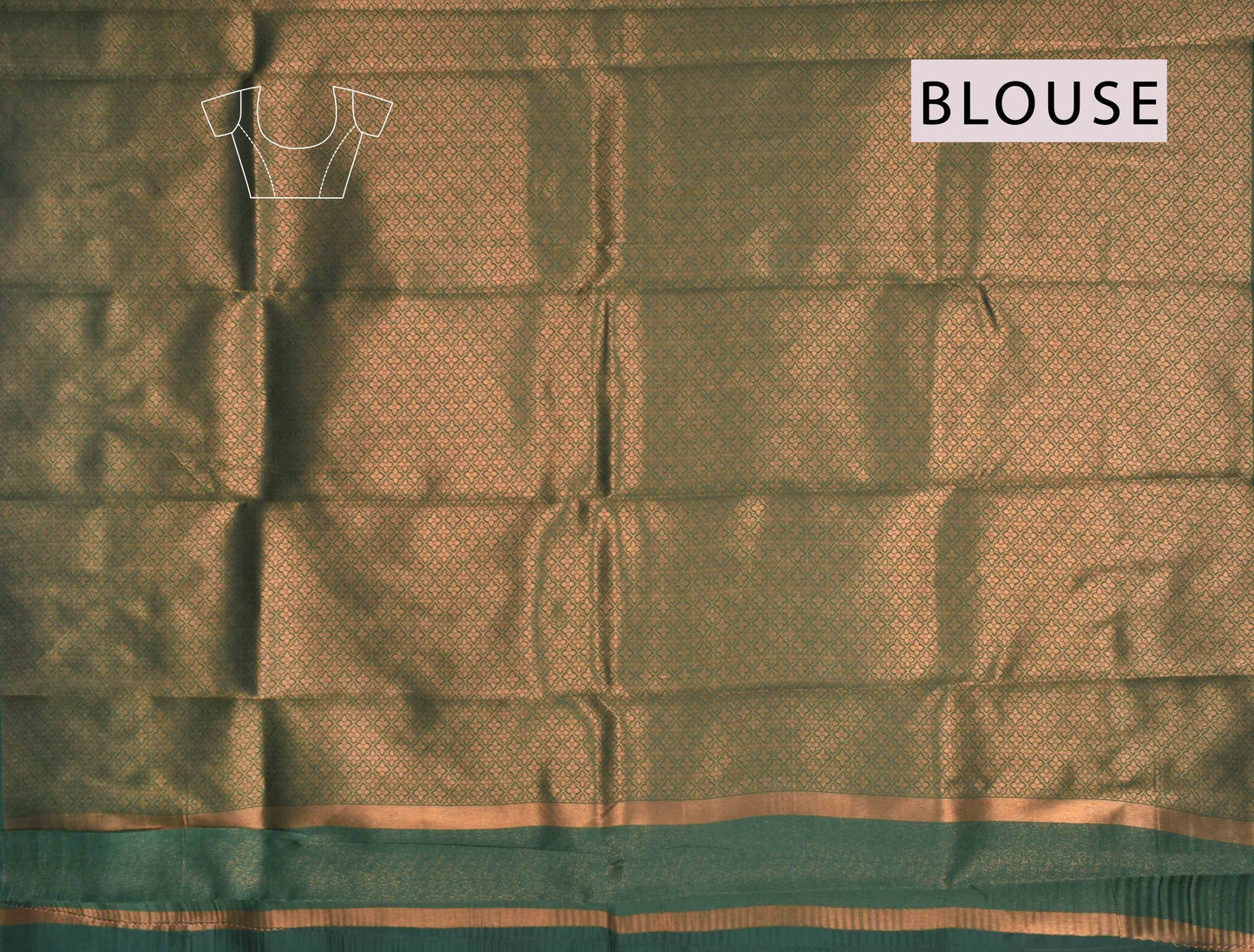 Golden Fancy Semi Silk Deer Design Contrast Pallu Saree