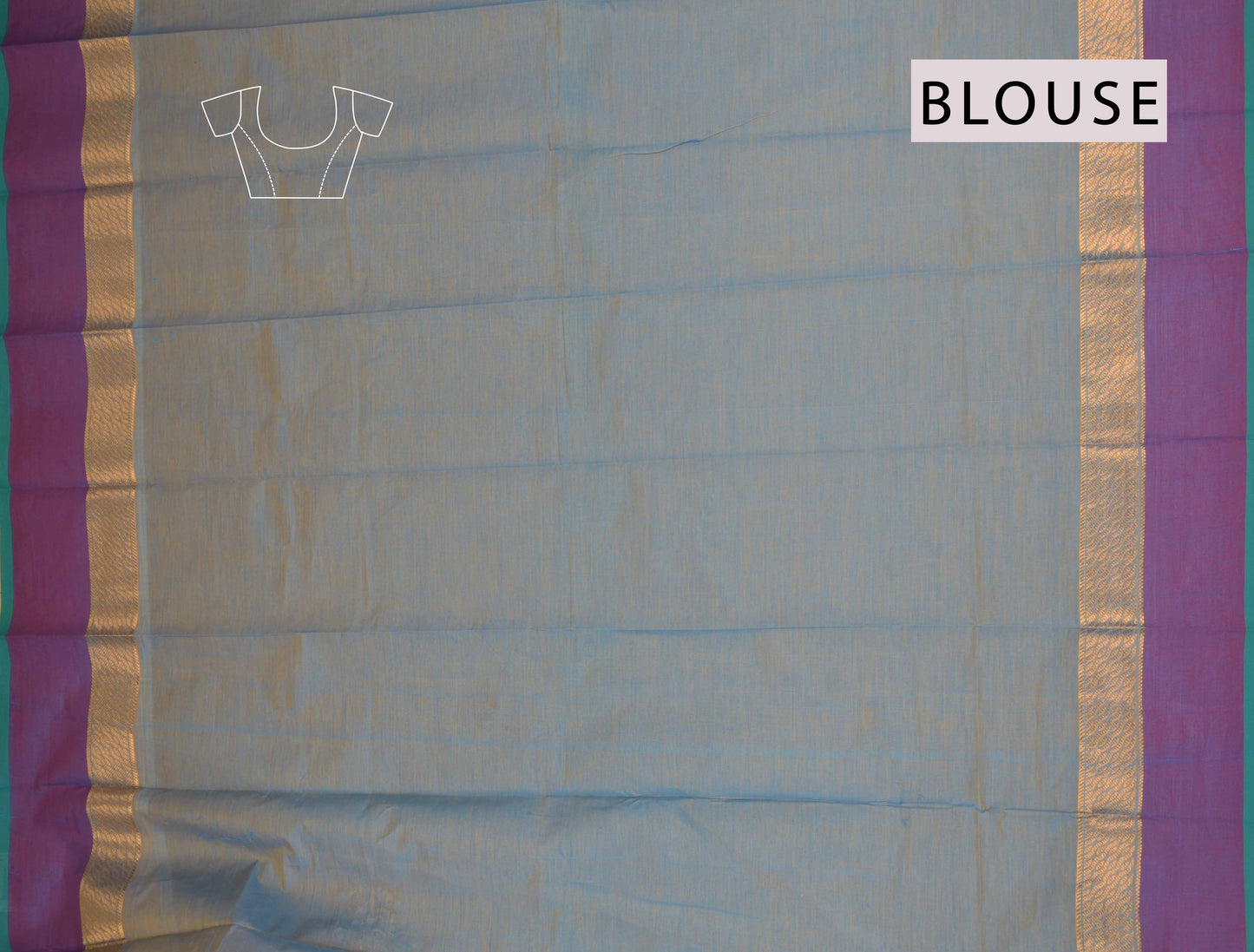 Blue Chettinad Pure Cotton Peacock Butta Zari Border Rich Pallu Saree