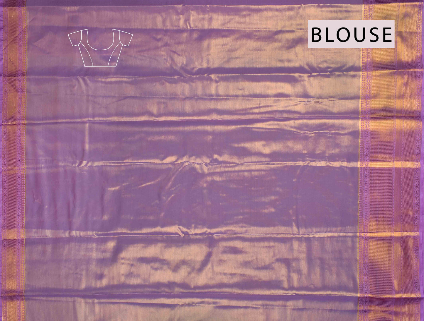 Golden Blue Semi Silk Tissue Feathers Design Violet Zari Border Saree