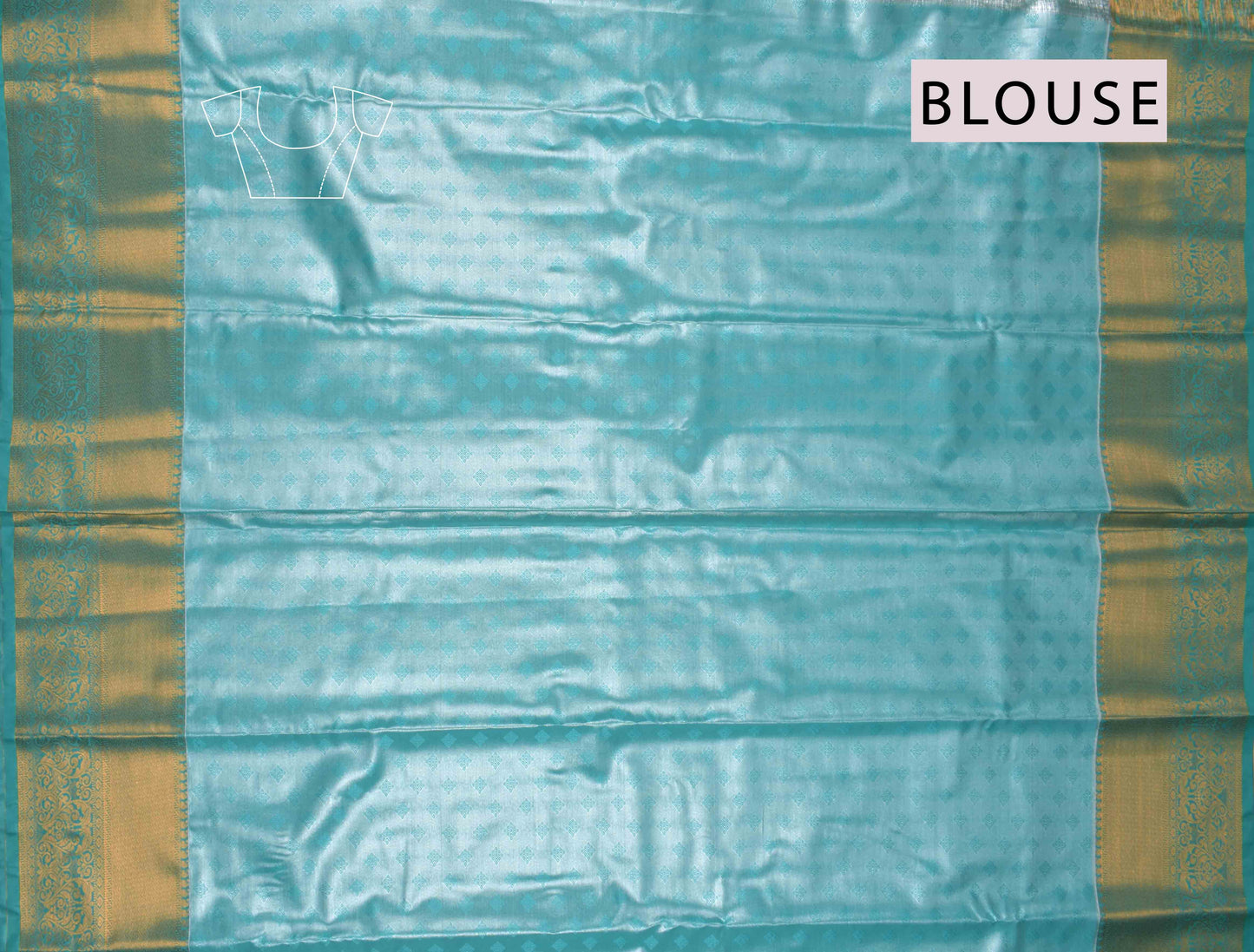 Light Blue Semi Silk Tissue Floral Design Zari Border Saree