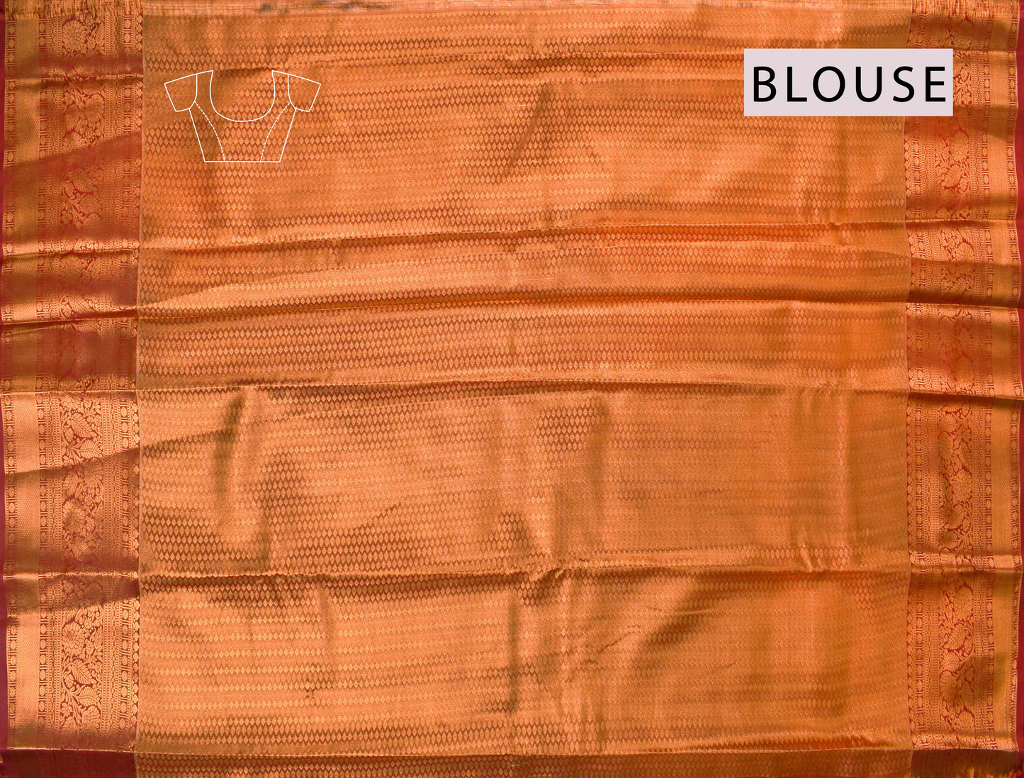 Peach Semi Silk Tissue Silver Leaves Fancy Red Border Saree