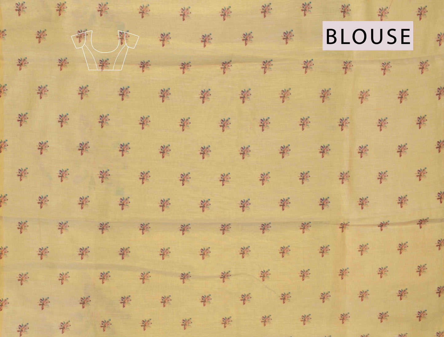 Light Sandal Semi Linen Lily Digital Print Saree