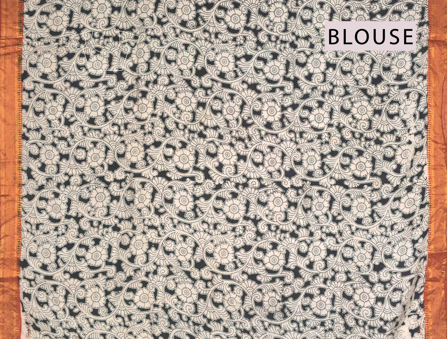 Ever Green Kalamkari Silk Floral Power Zari Border Swan Pallu Saree