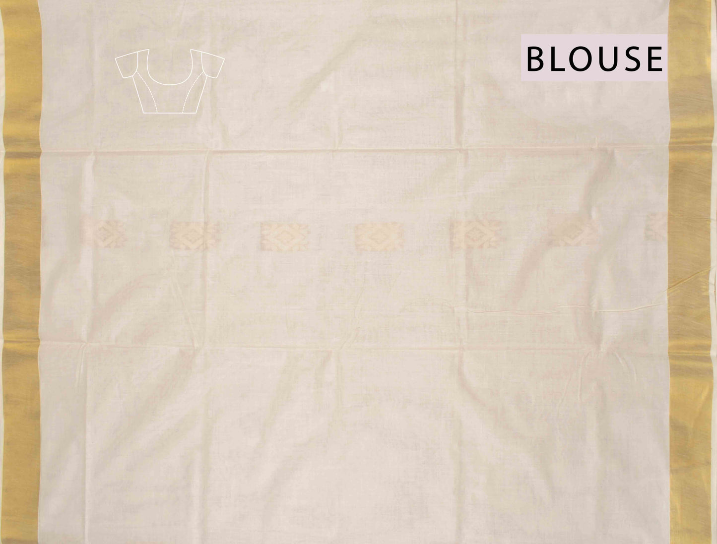 Off White Pure Kerala Cotton Mini Rangoli Butta Rich Fancy Pallu Saree