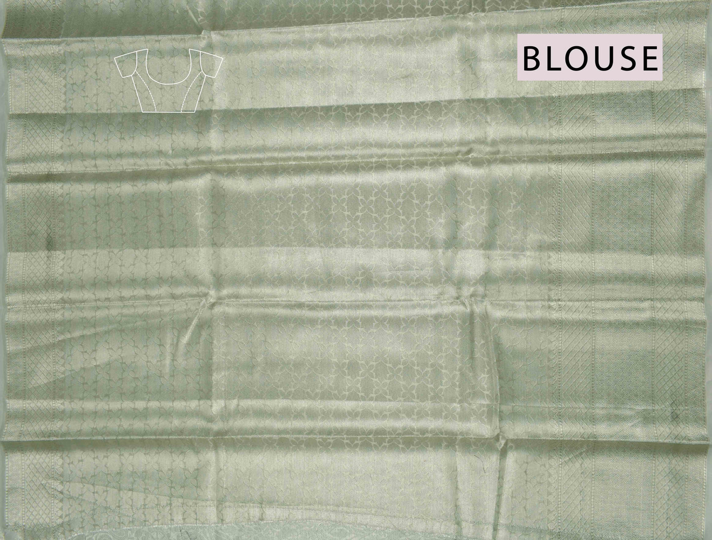 Green Tissue Paisely Pattern Self Border Saree