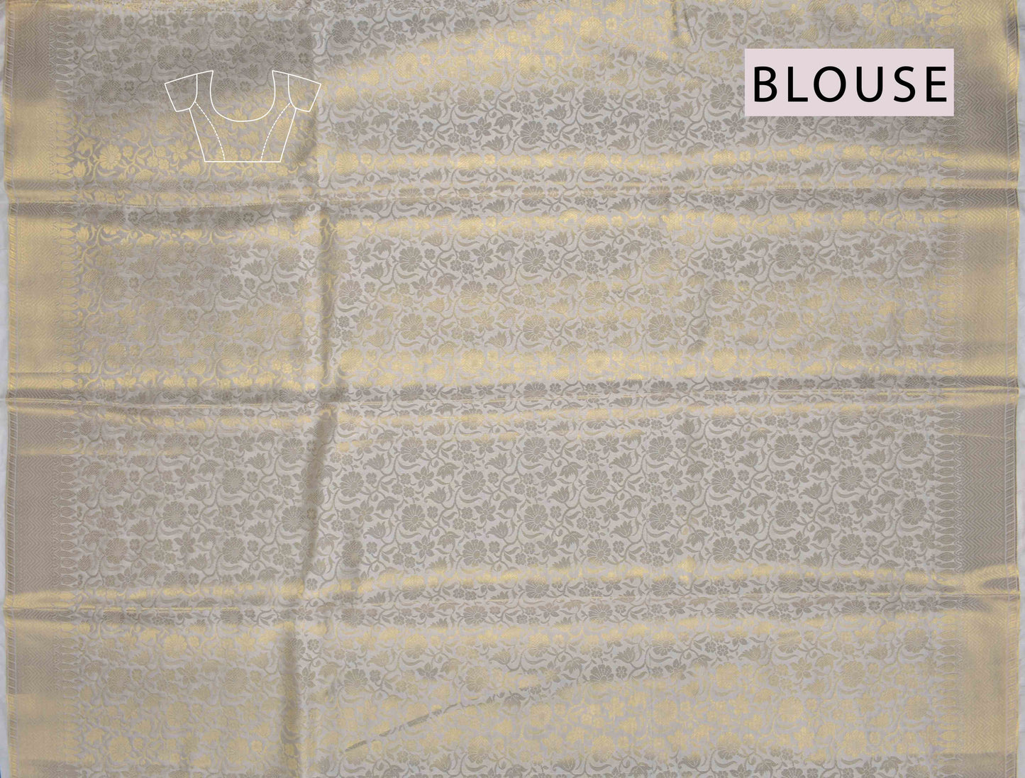 Golden Bubbles Tissue Golden Zari Border Saree