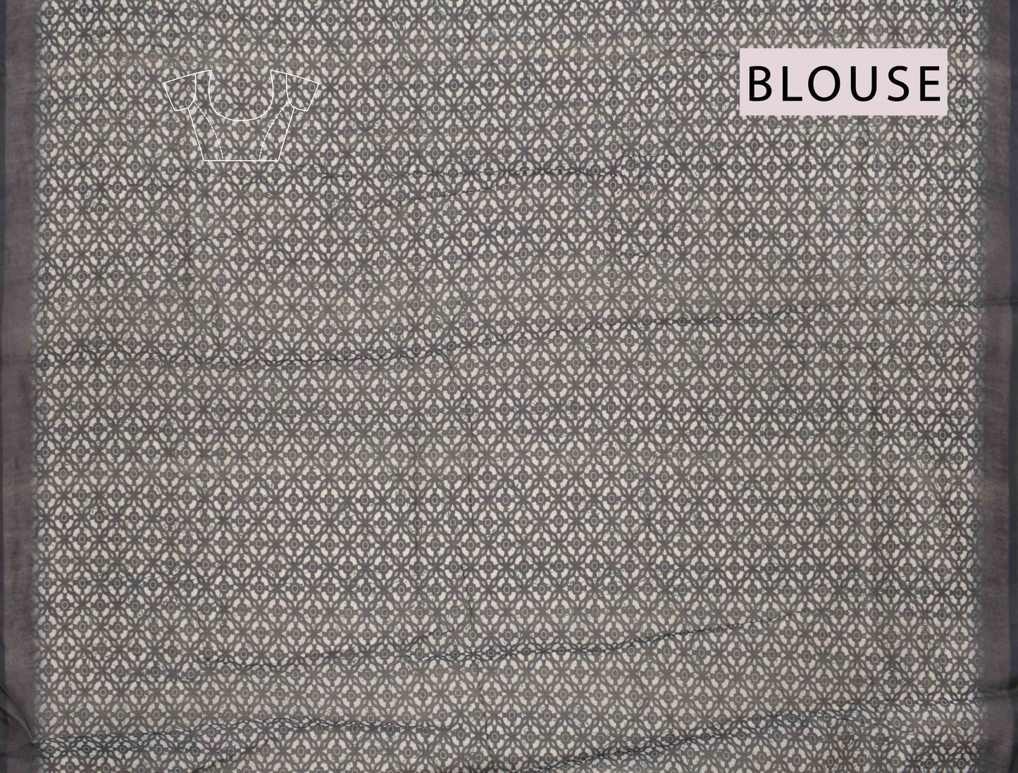 Black With White Semi Chanderi Cotton Fancy Waves Digital Print Saree