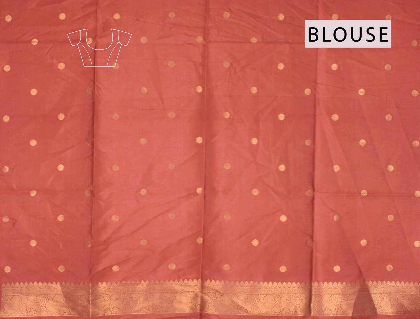 Dark Blue Semi Tussar Little Flowers Butta Red Peacock Border Zari Pallu Saree