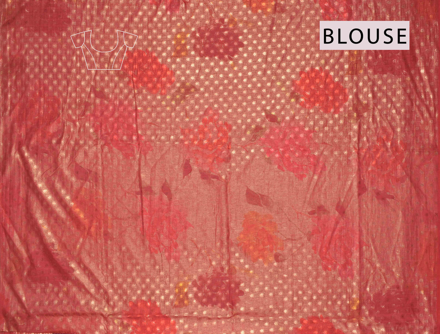 Red Organza Silk Zari Lines Floral Border Saree