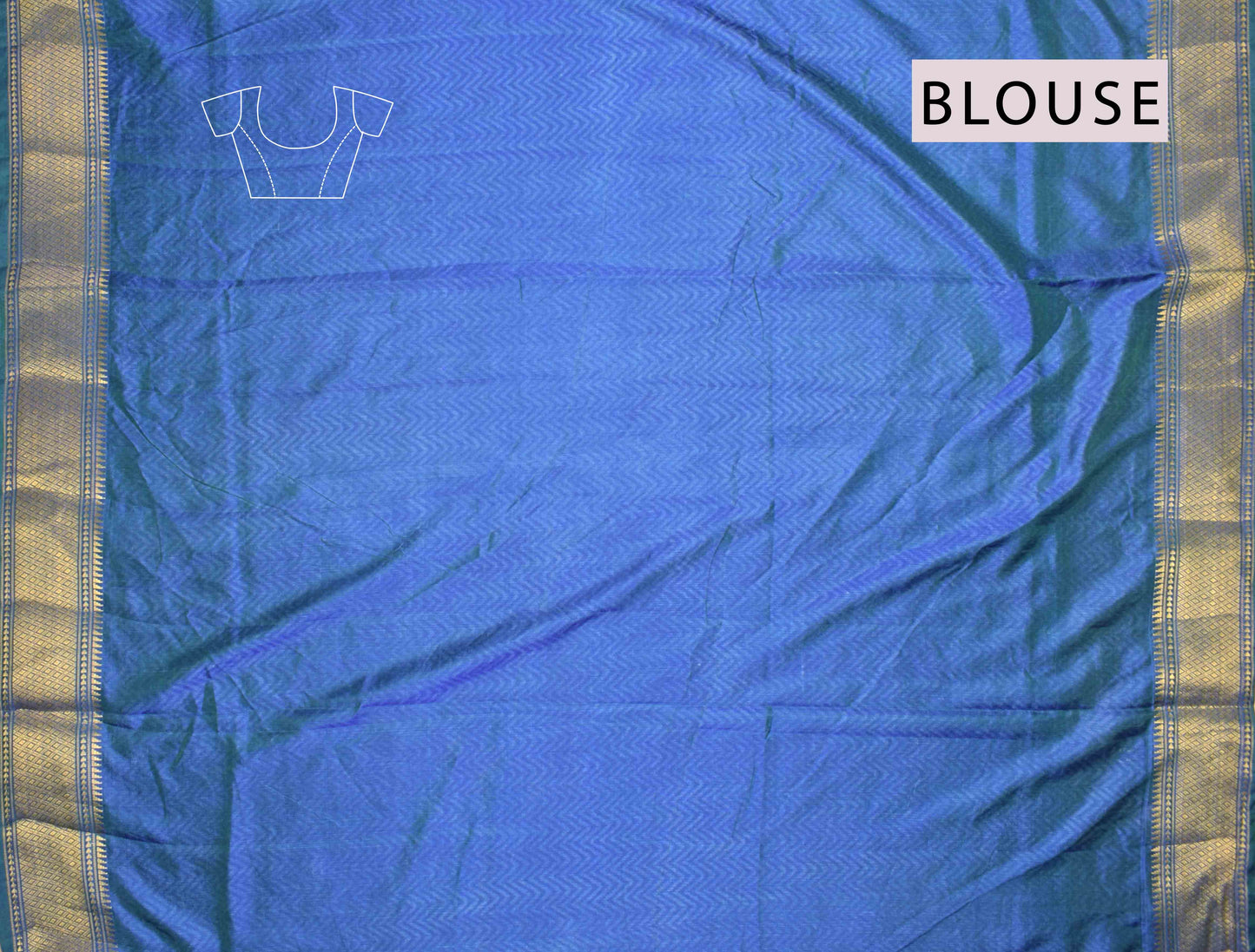 Blue Sana Silk Ikkat Floral Style Prints Zari Border Saree