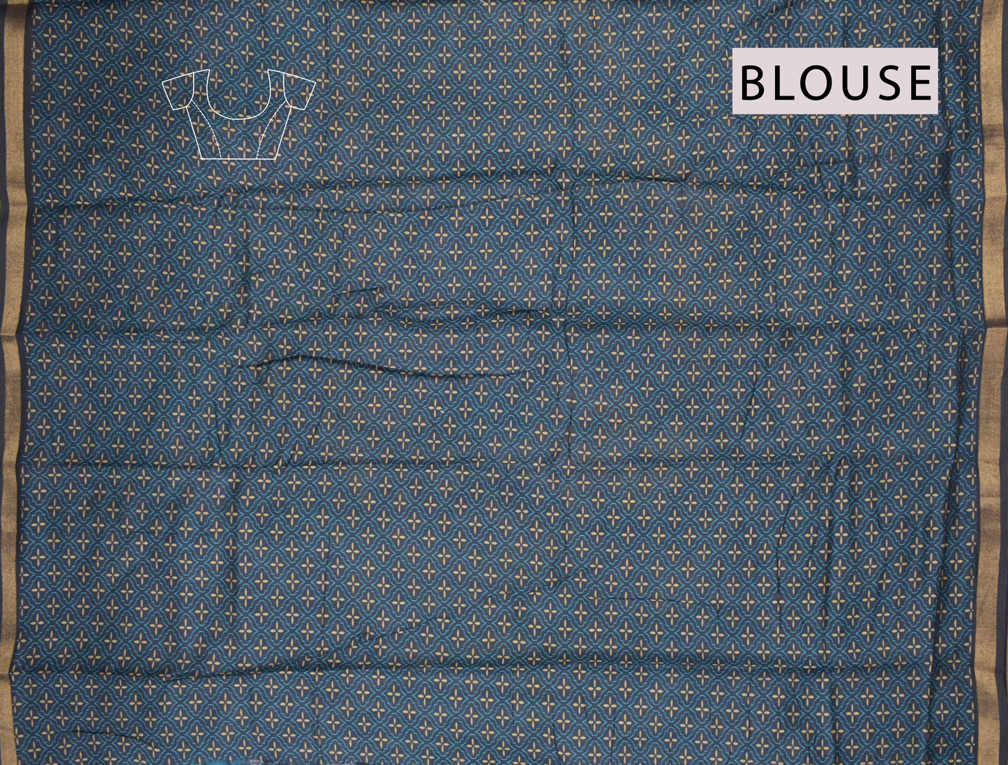 Blue Mumbai Soft Cotton Fancy Shibori Zari Border Saree