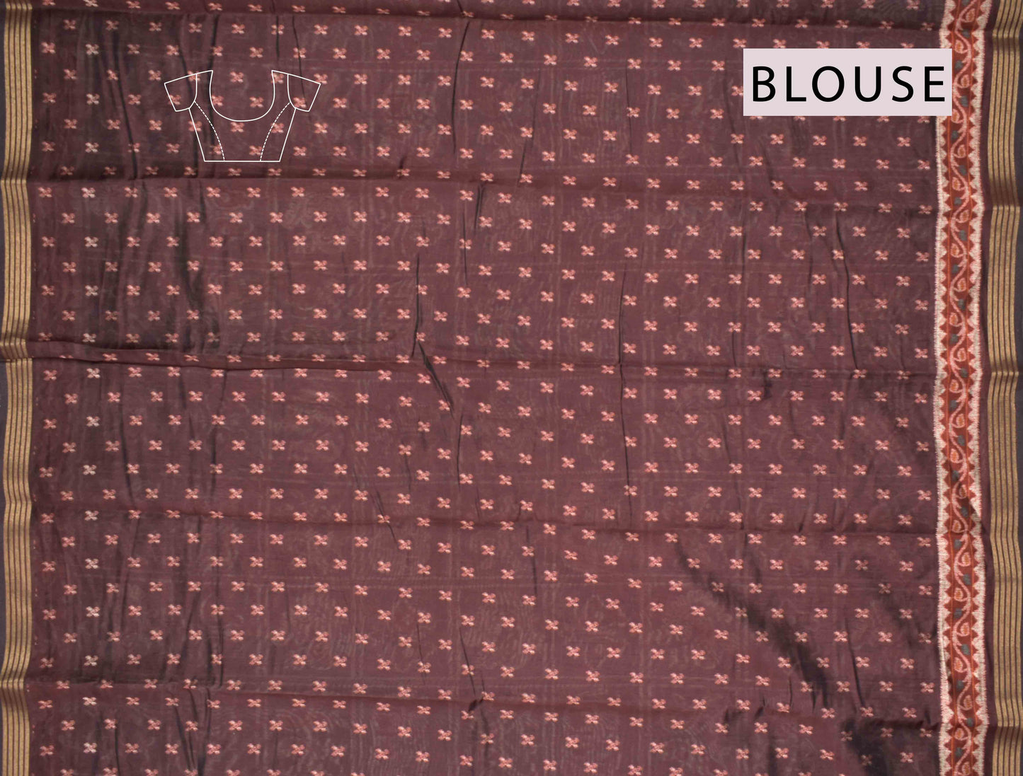 Black Mumbai Soft Cotton Flora and Fauna Checkers Zari Border Saree
