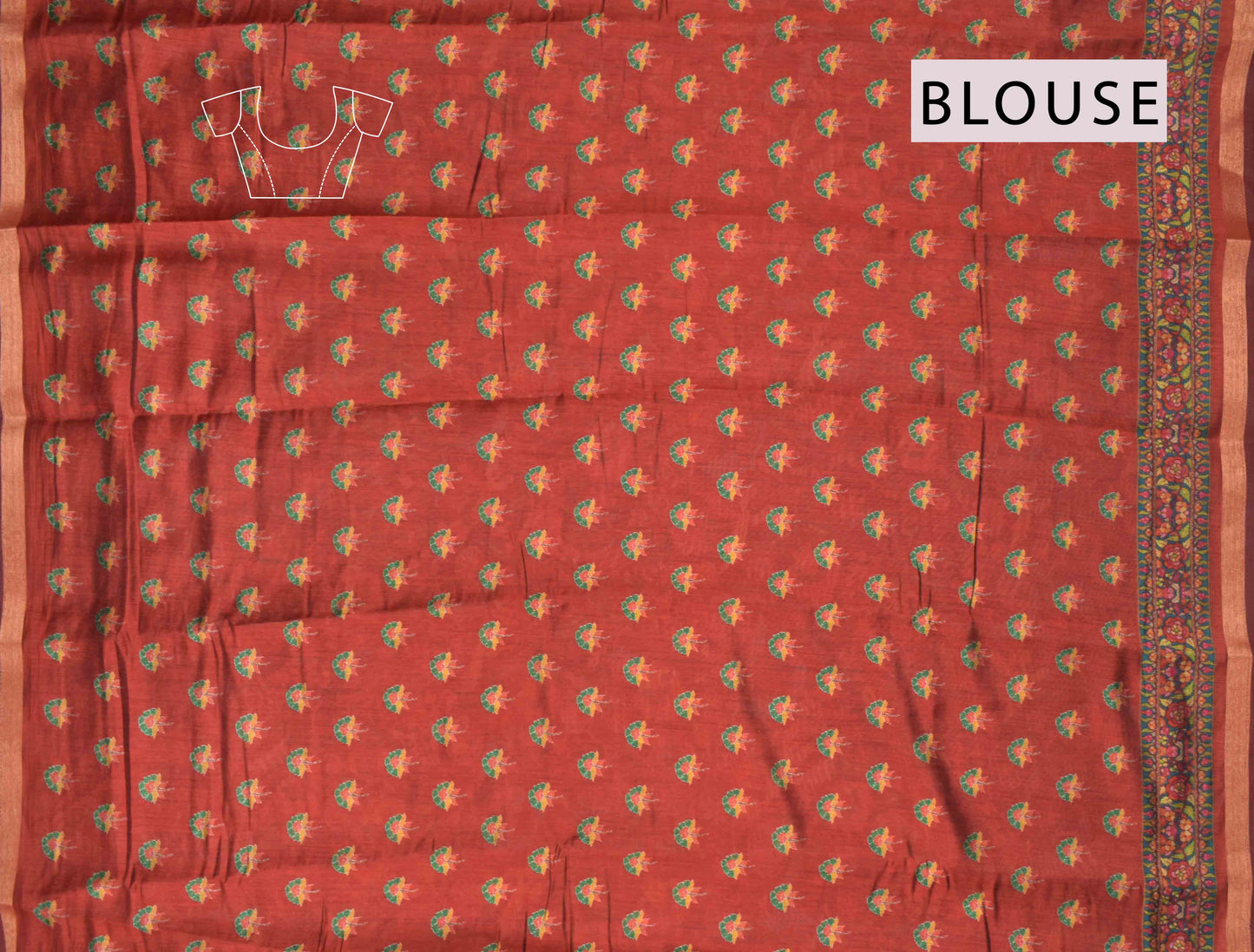 Black Mumbai Soft Cotton Pashmina Gardenia Printed Zari Border Saree