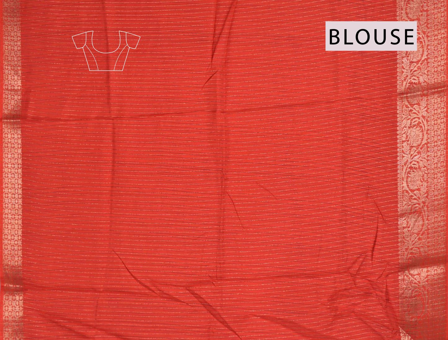 Off White Semi Dola Red Tulip Kalamkari Pallu Saree