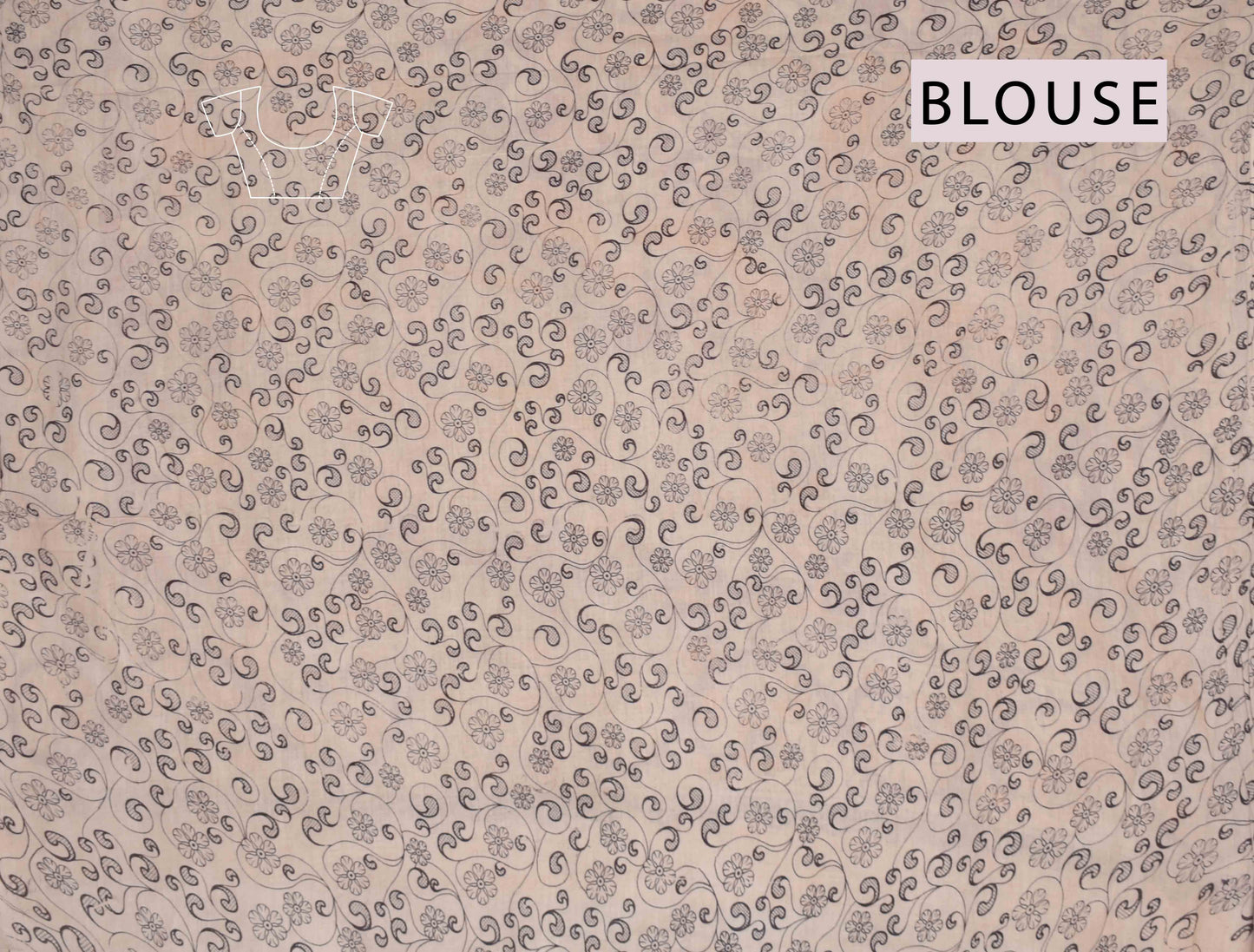 Black Kalamkari Pure Cotton Floral Printed Peacock Pallu Saree