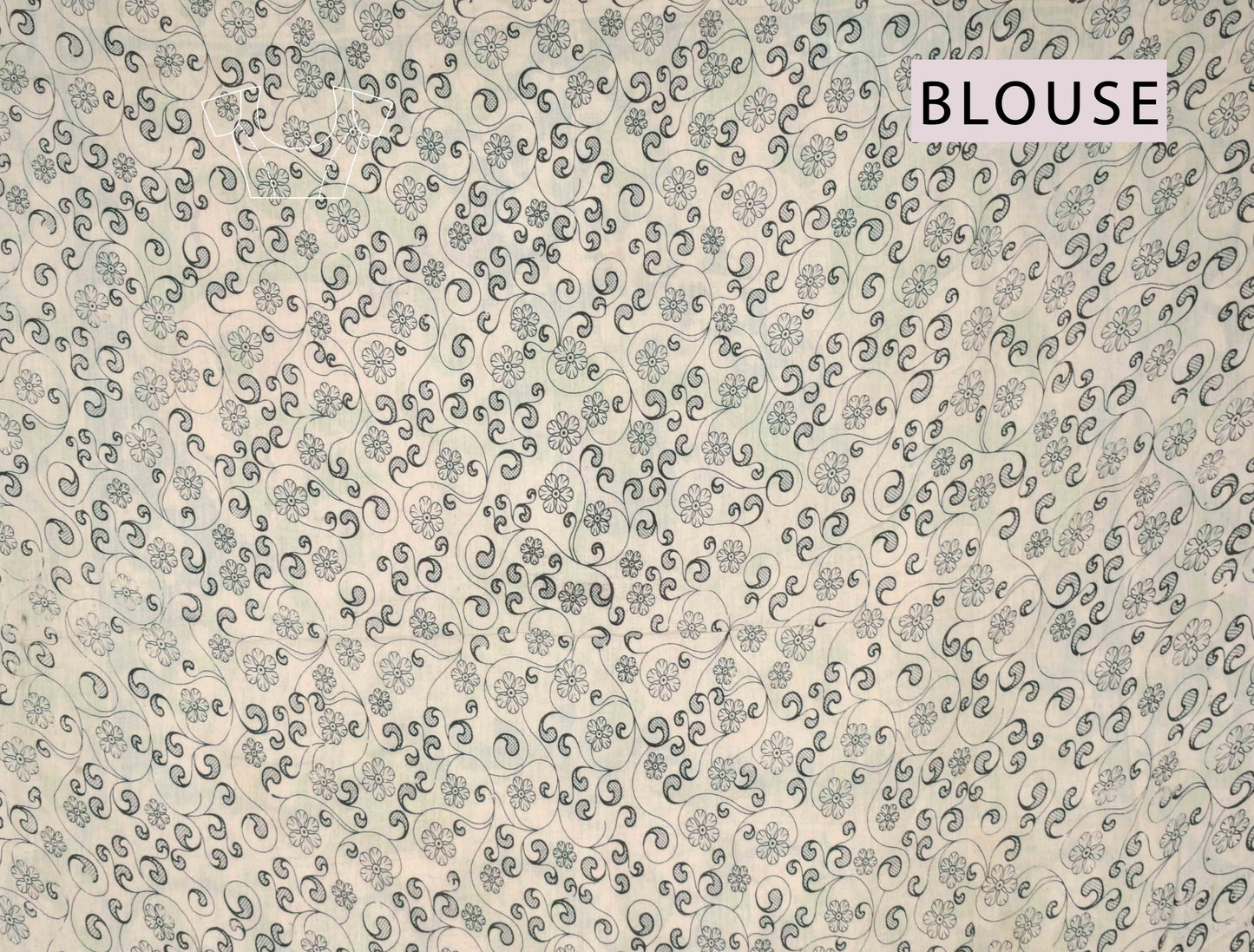 Off White Kalamkari Pure Cotton Floral Vines Peacock Pallu Saree