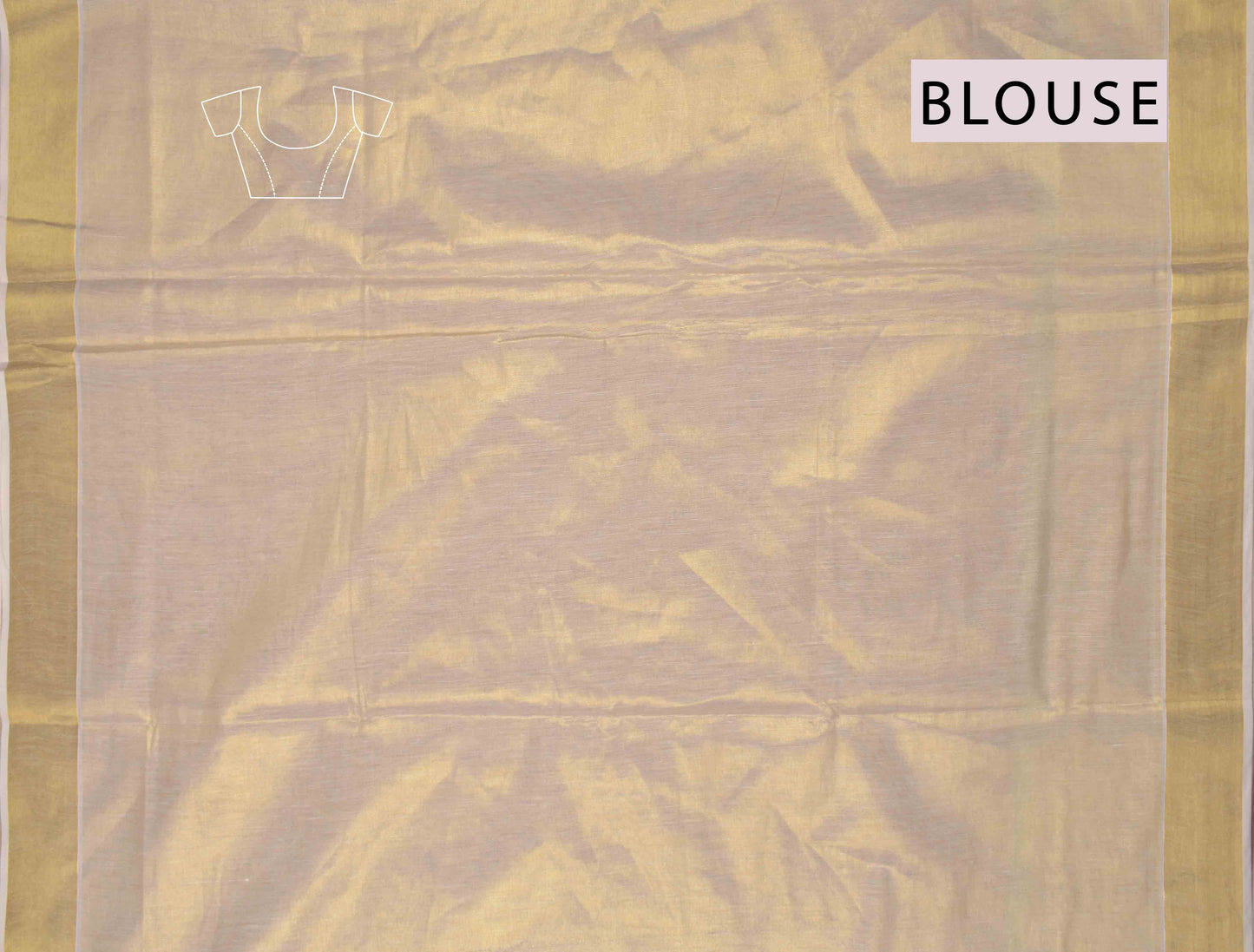 Off White With Golden Kerala Tissue Cotton Rekhu Border Saree