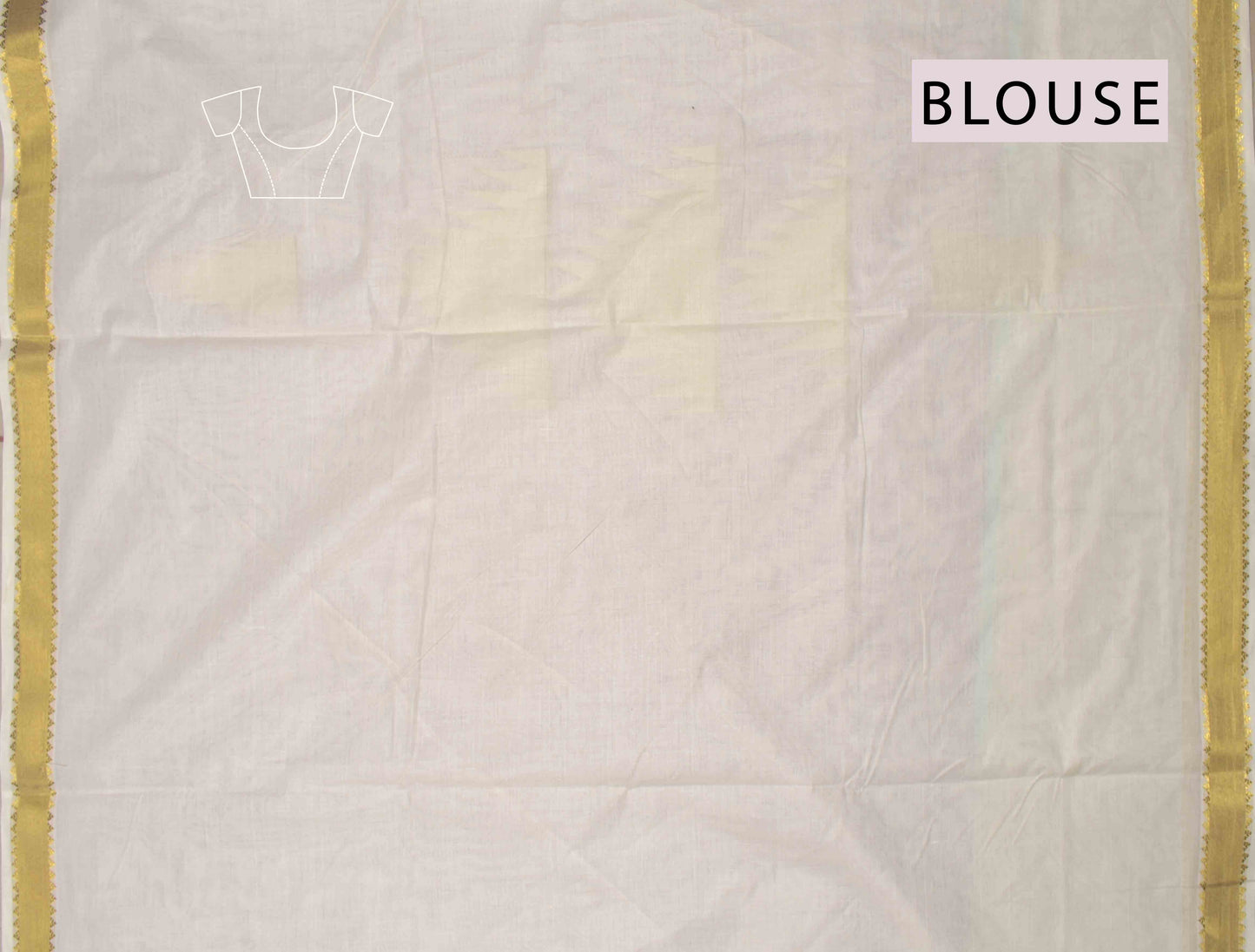 Off White Kerala Cotton Big Tower Butta Zari Border Saree