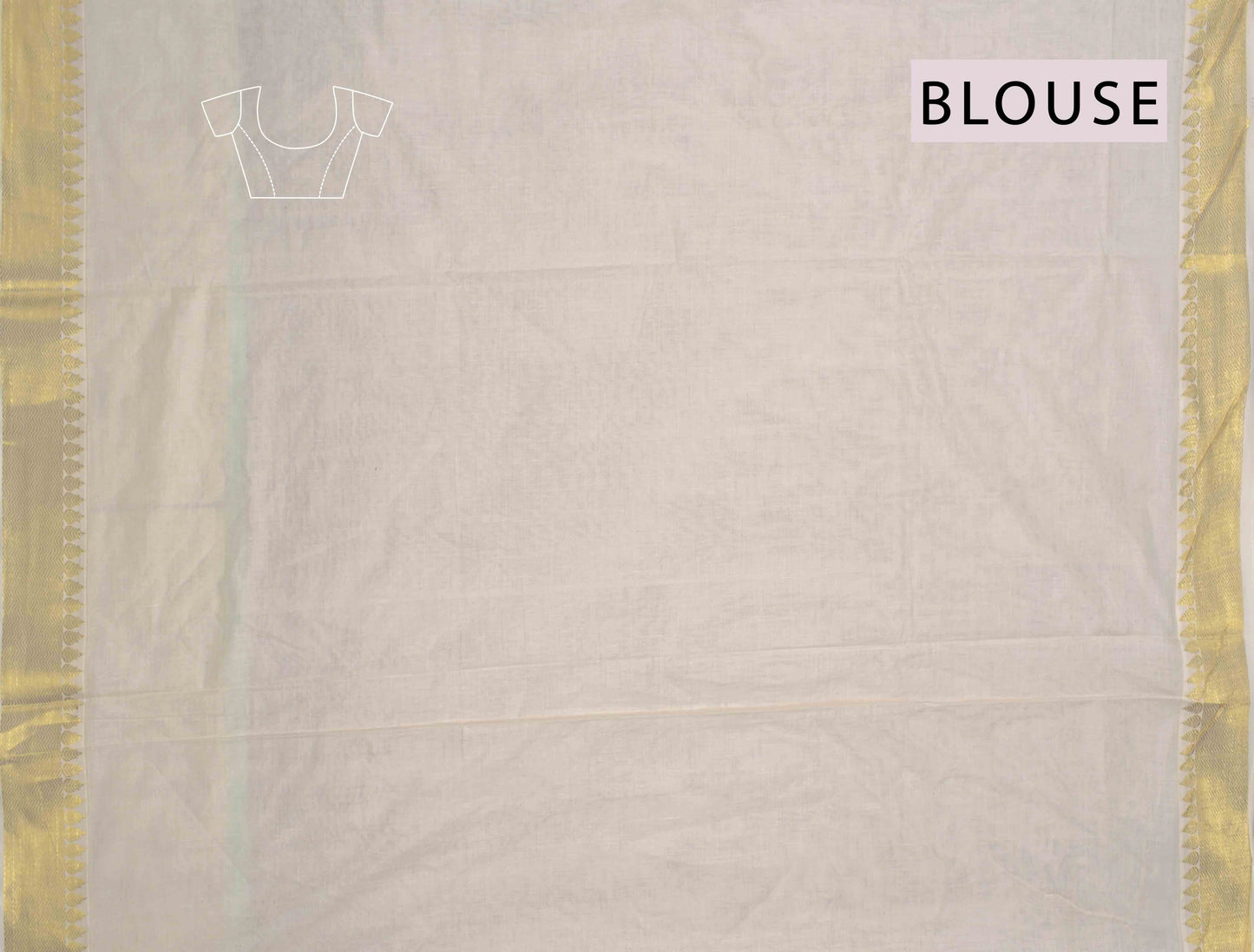 Off White Kerala Cotton Leaves Printed Fancy Pallu Saree