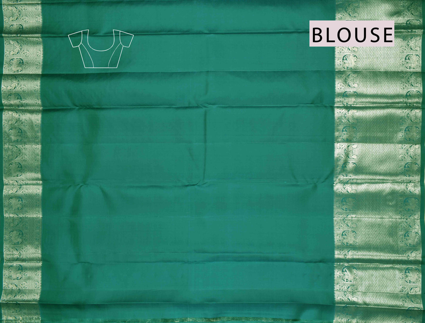 Green Kanchipuram Bridal Pure Silk Floral Fancy Body Zari Border Pallu Saree NAA217