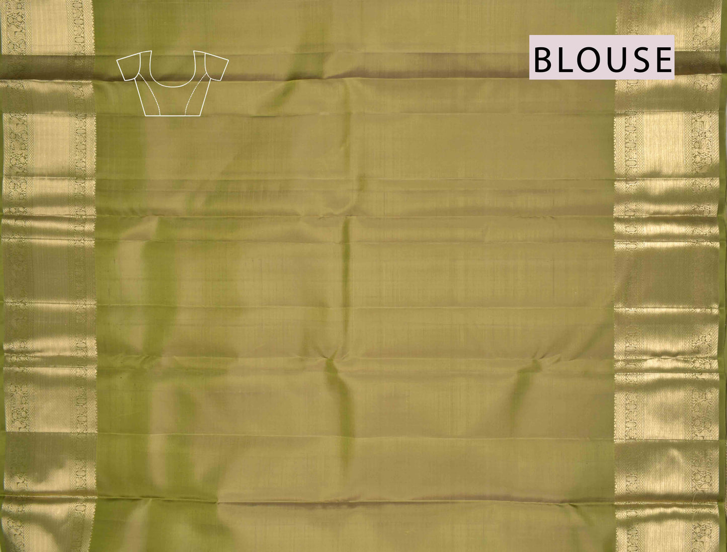 Golden Allow Green Kanchipuram Bridal Pure Silk Floral Checks Body Zari Border Saree NAA218