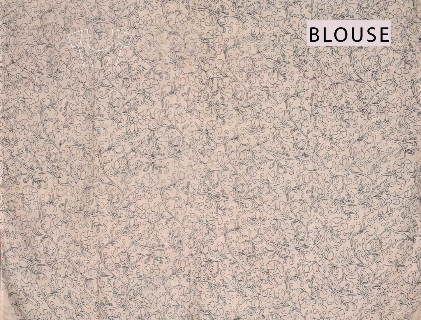 Black Kalamkari Pure Cotton Crimson Garden Printed Peacock Border Saree