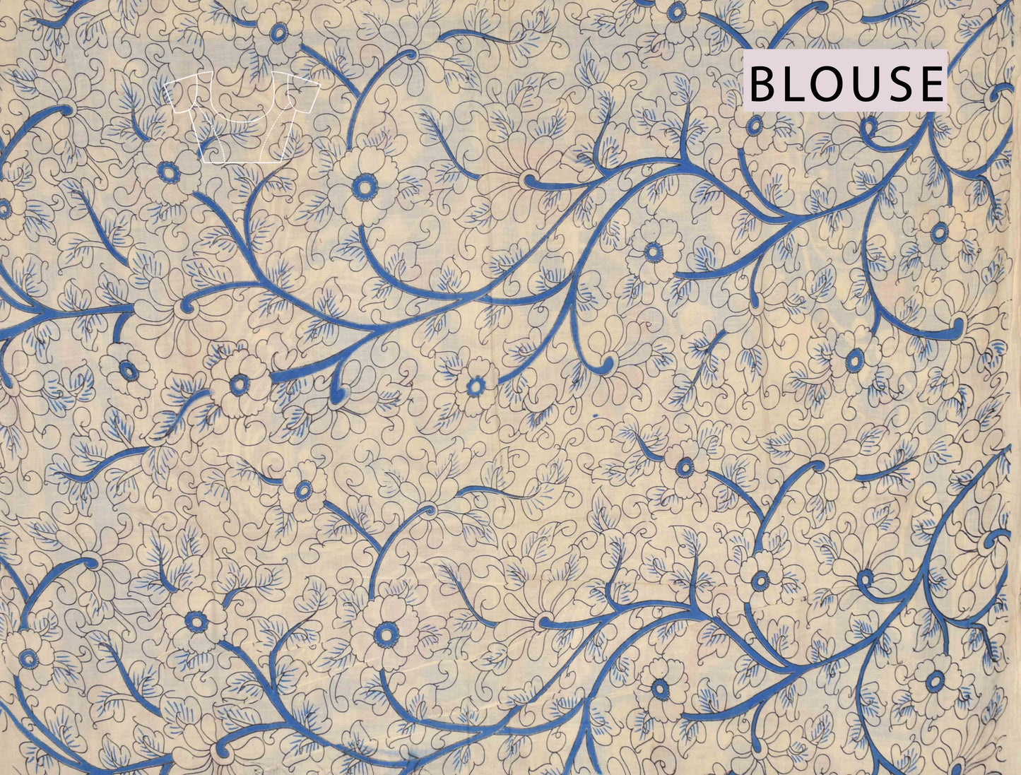 Brown Kalamkari Pure Cotton Rangoli Kolam Print Peacock Border Pallu Saree