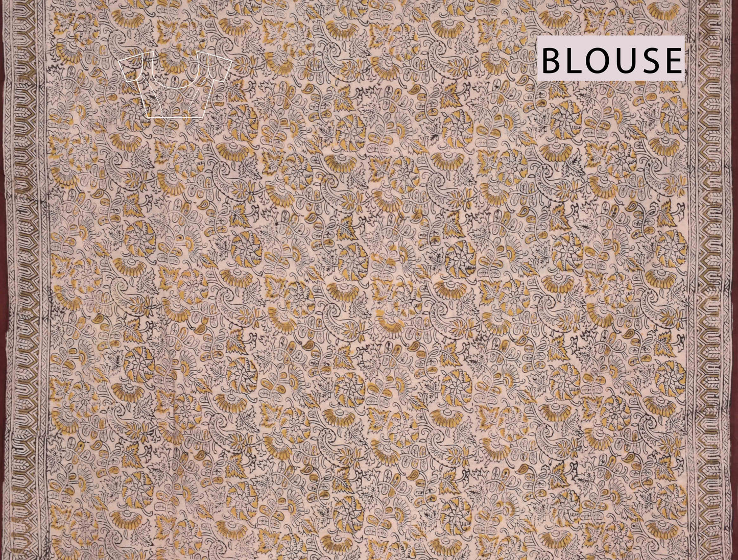 Dark Maroon Kalamkari Pure Cotton Summer Vibes Printed Elephant Pallu Saree