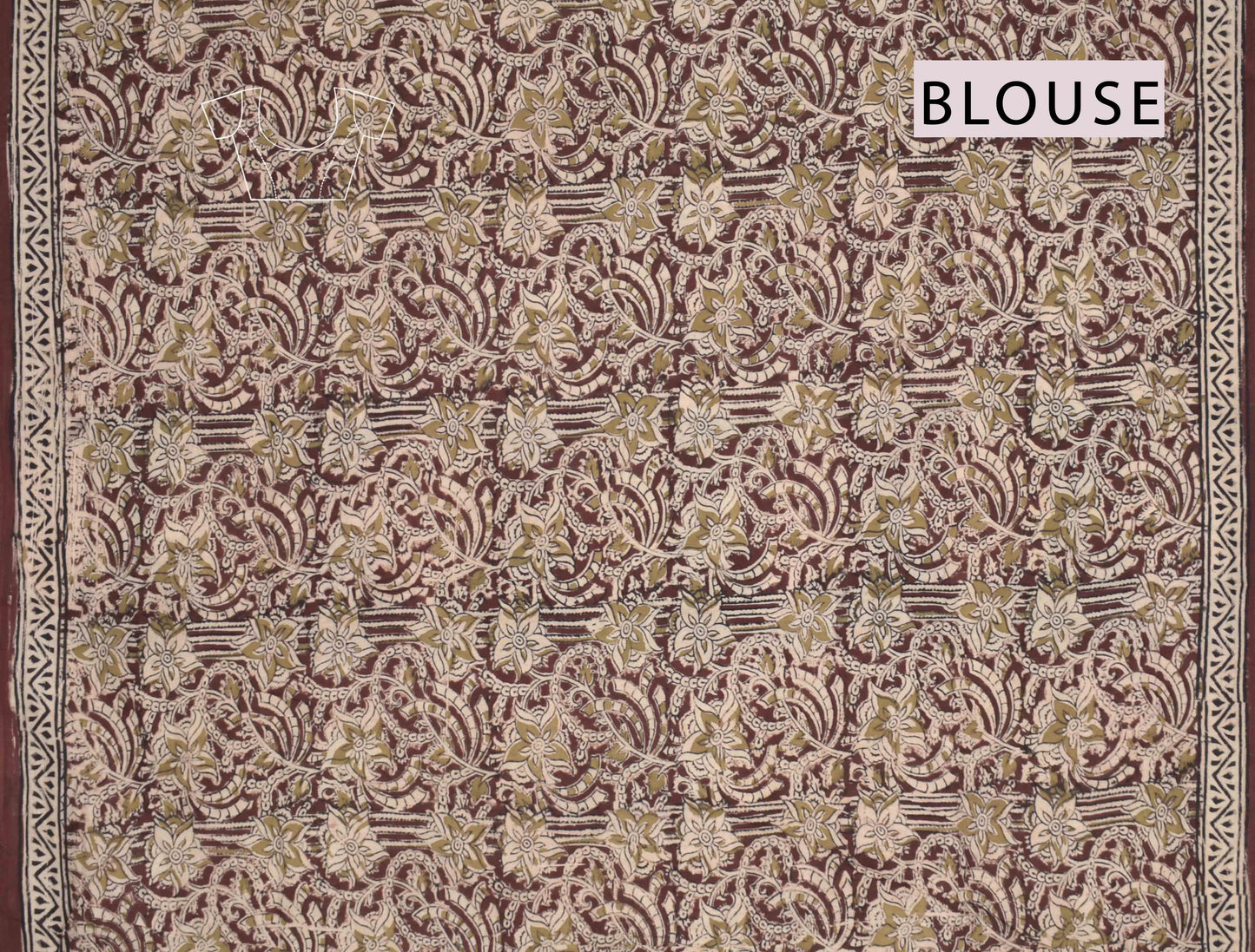 Off White Kalamkari Pure Cotton Pink Stars Printed Saree