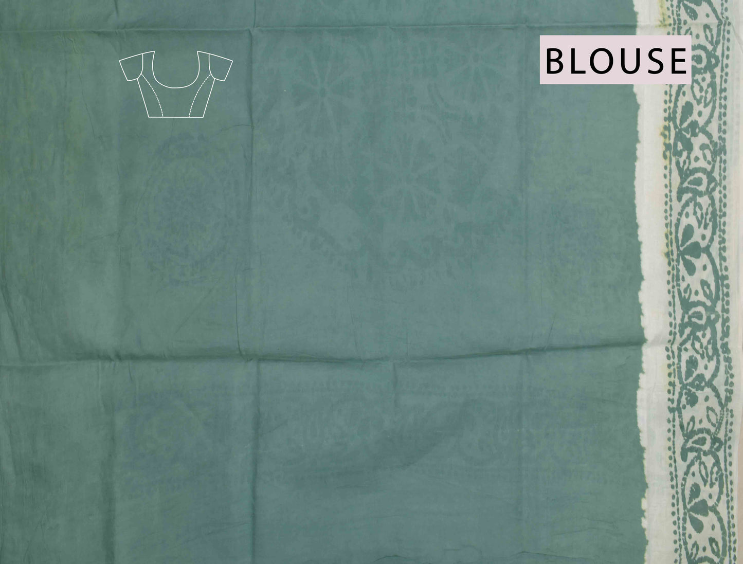 Light Green Pure Sungudi Cotton Batik Style Printed Saree